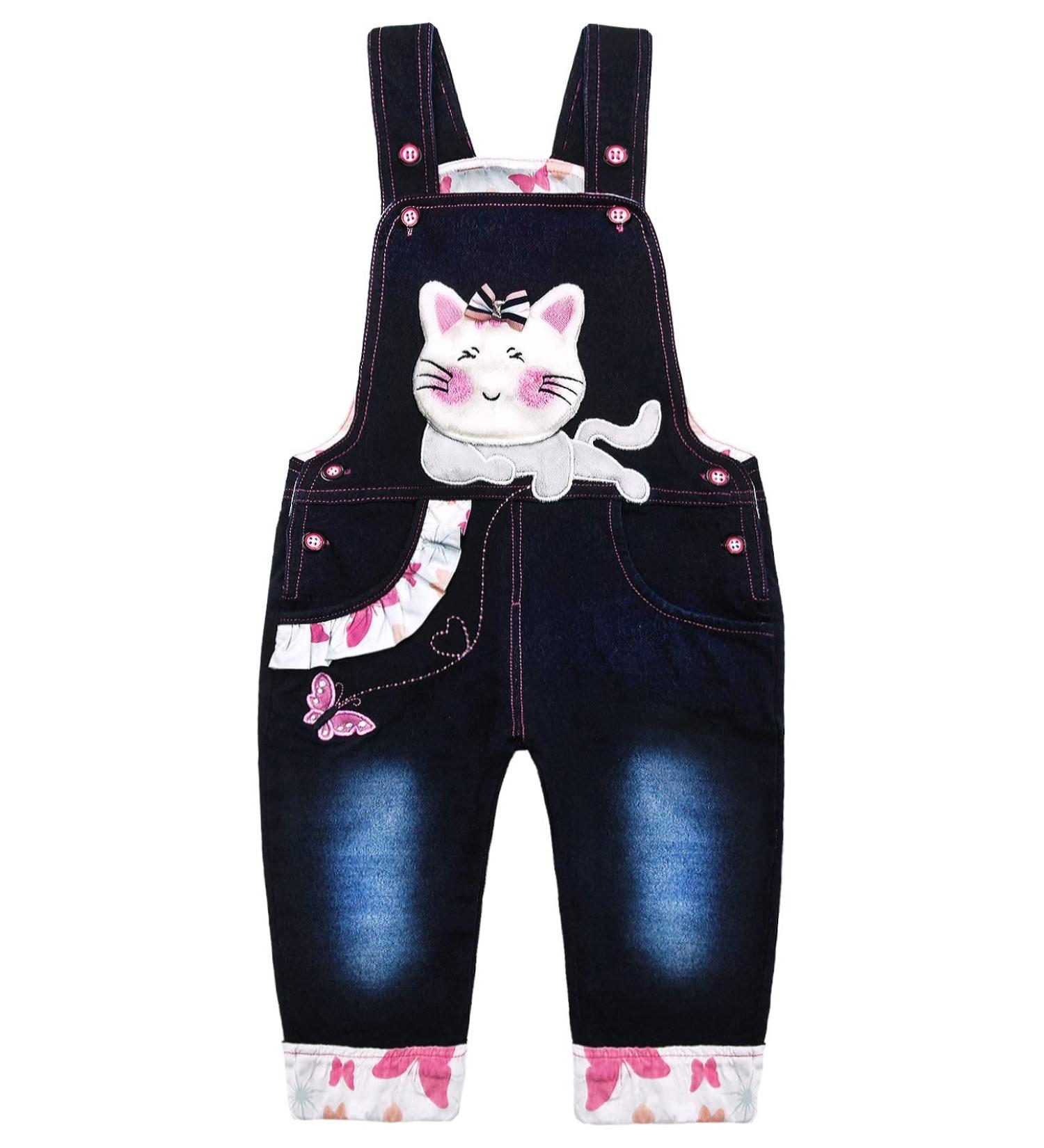 Kidscool Space Baby Denim Overalls 3D Cartoon Knitted Jean Dungarees 3-4 Years Blue-6033 - Buy Online on GoSupps.com