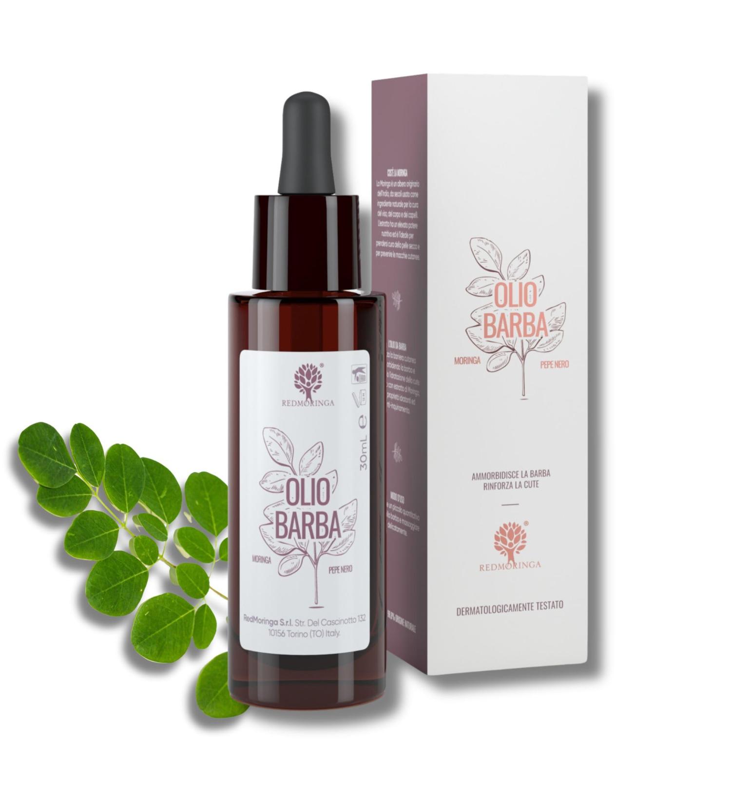 RedMoringa Beard Oil for Men - Hydrating Beard & Skin Care with Moringa Argan Jojoba & Macadamia | 30ml - Made in Italy - Buy Online on GoSupps.com