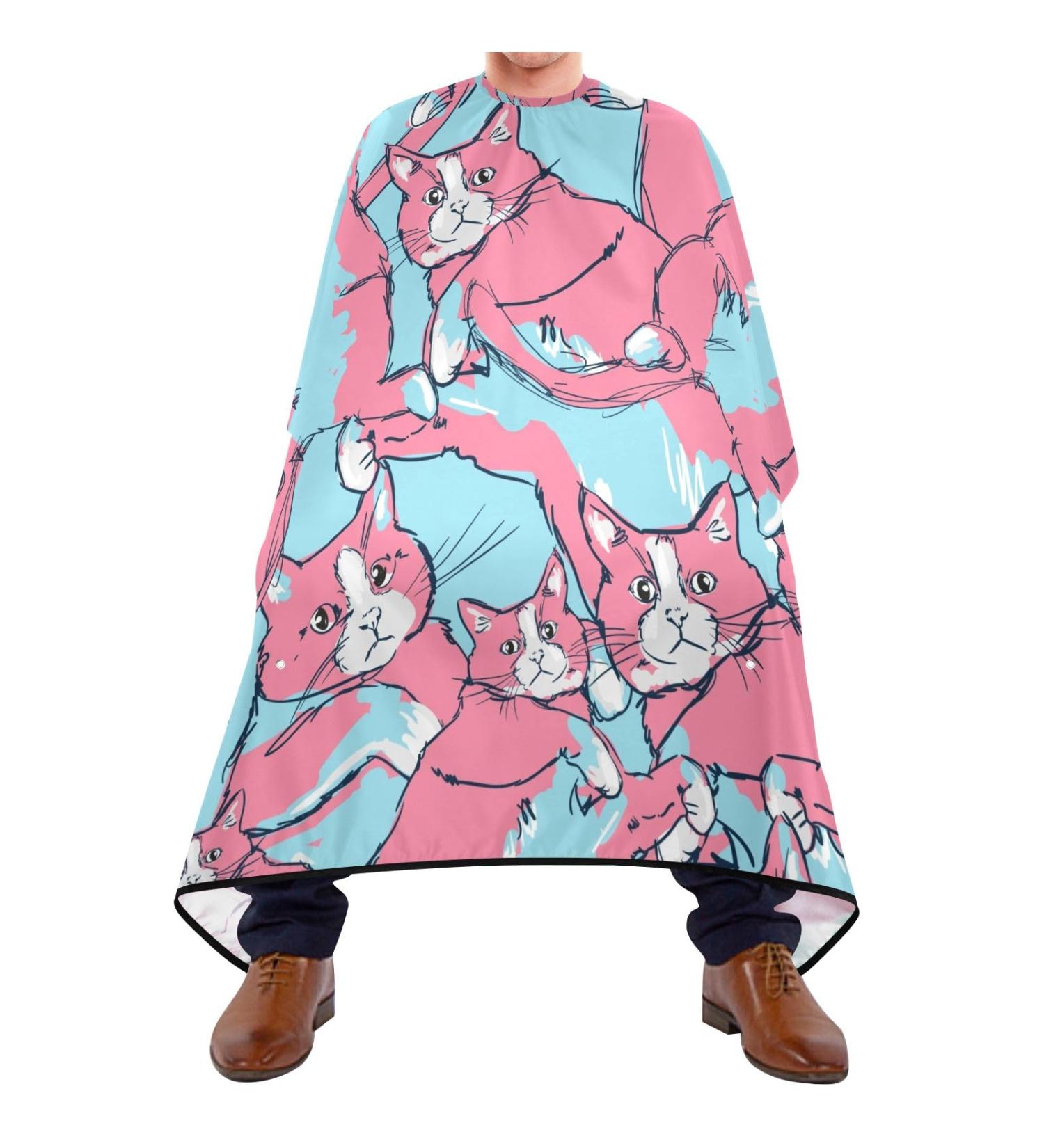Waterproof Barber Cape - Colorful Cat & Cheetah Haircut Bib for Men Unisex Hair Cutting Cape | Ship Worldwide - Buy Online on GoSupps.com