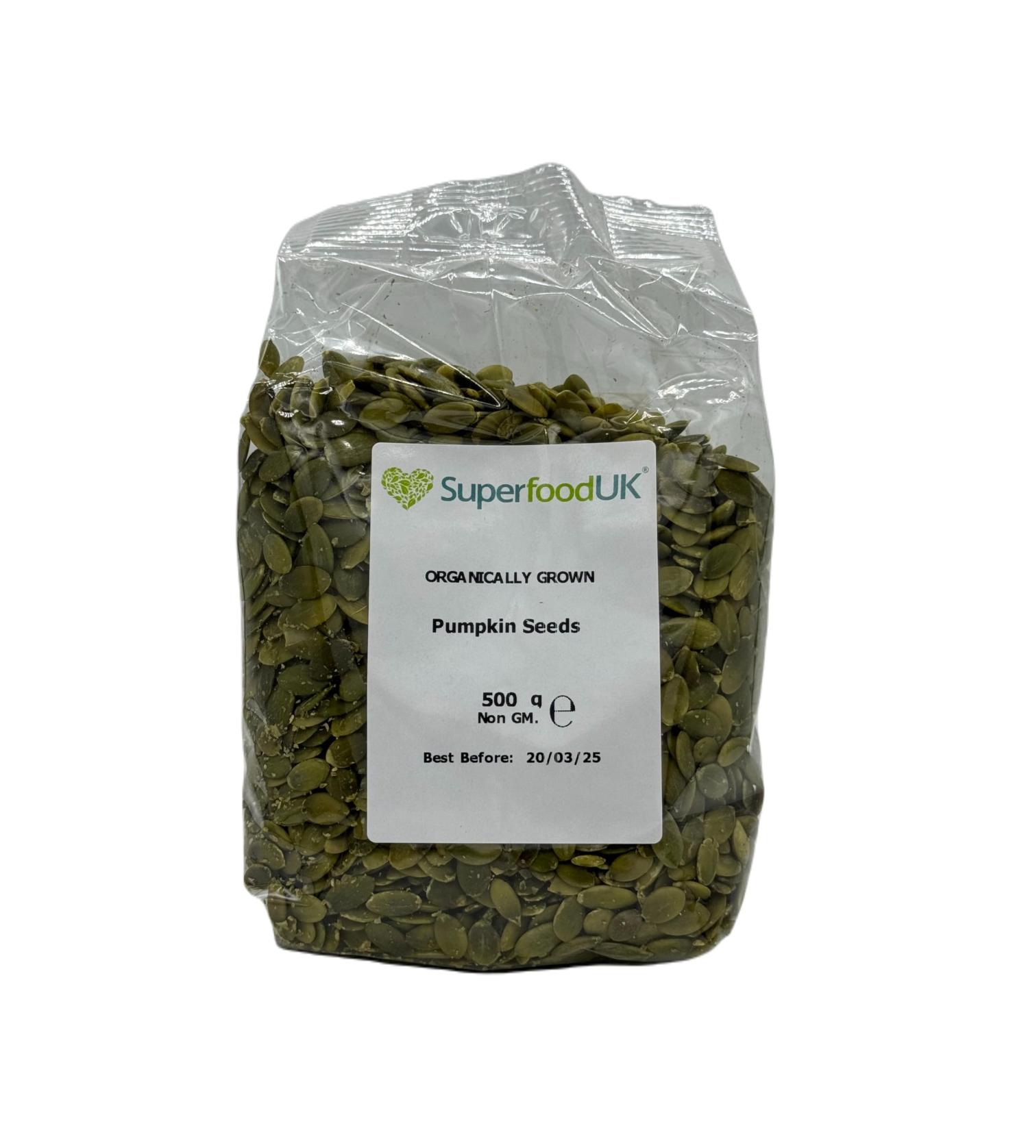 SuperfoodUK Organic Pumpkin Seeds - 500g Organic Pumpkin Seeds 500g