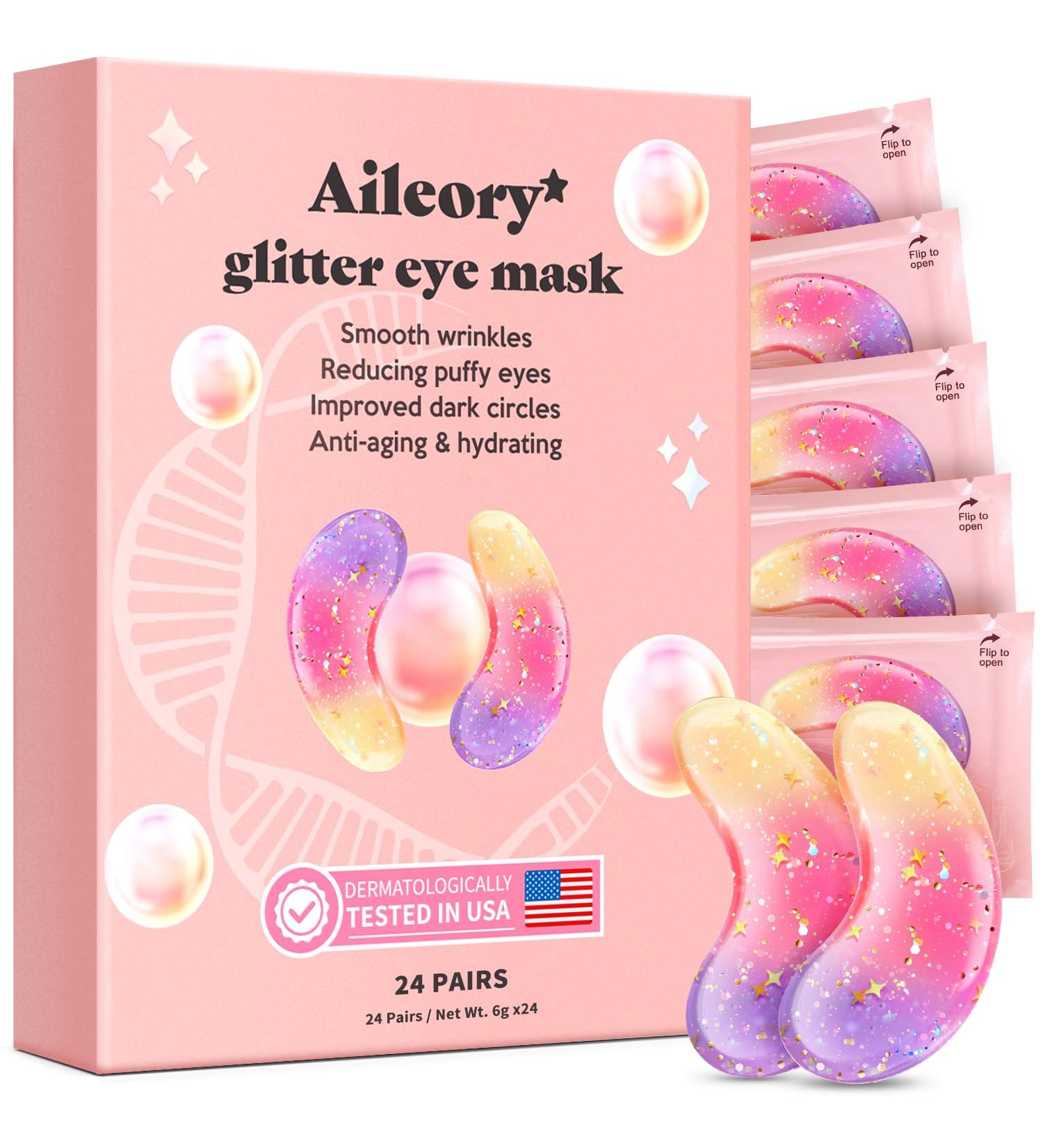 Under Eye Patches (24 Pairs) - Tri-Color Glitter Gel Pads for Dark Circles Puffiness & Wrinkles | Natural Collagen Eye Mask for Women & Teens - Buy Online on GoSupps.com