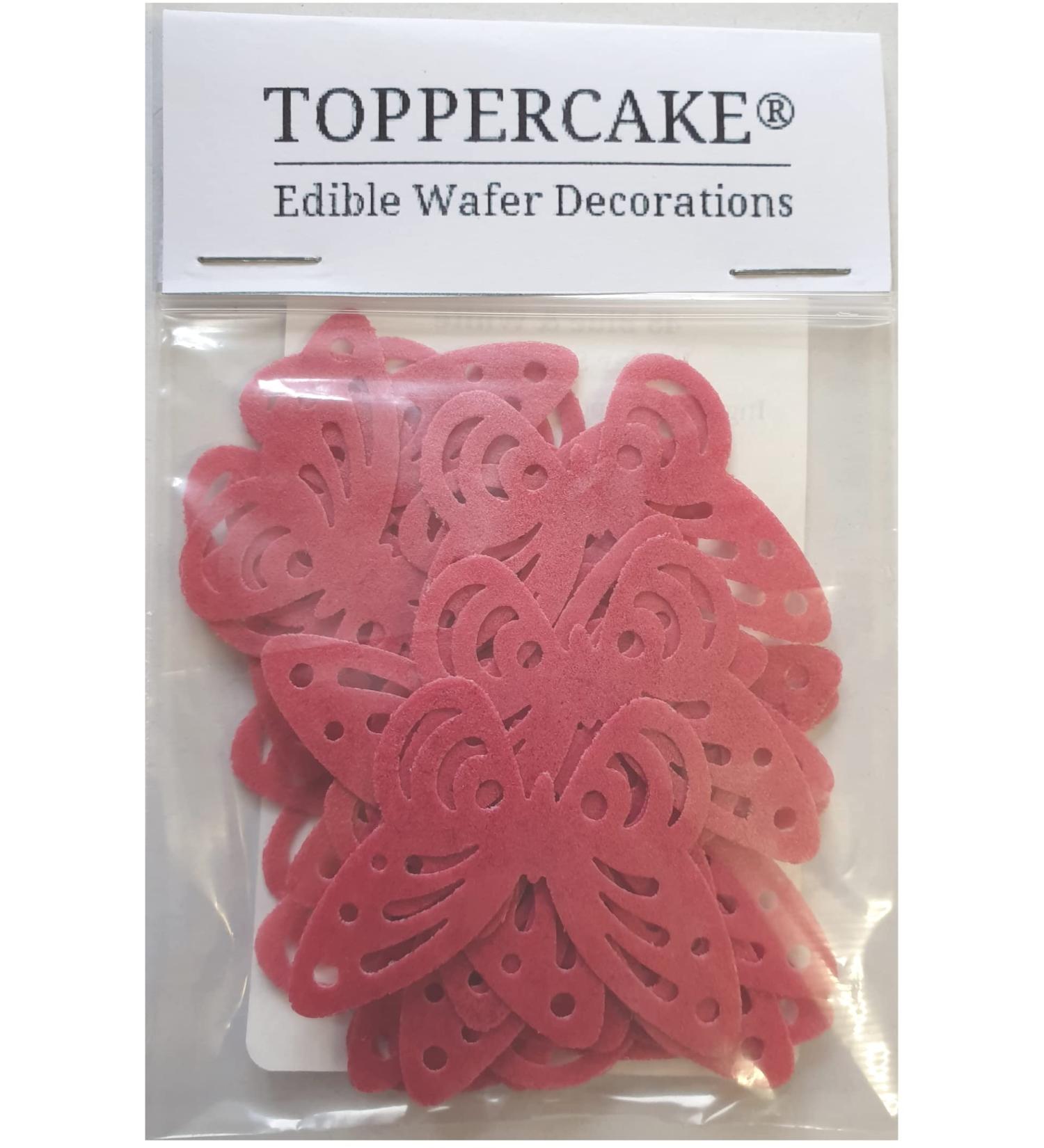 Toppercake Edible Butterfly Wafer Cup Cake Topper Decorations Rose (Pack of 24) - Buy Online on GoSupps.com