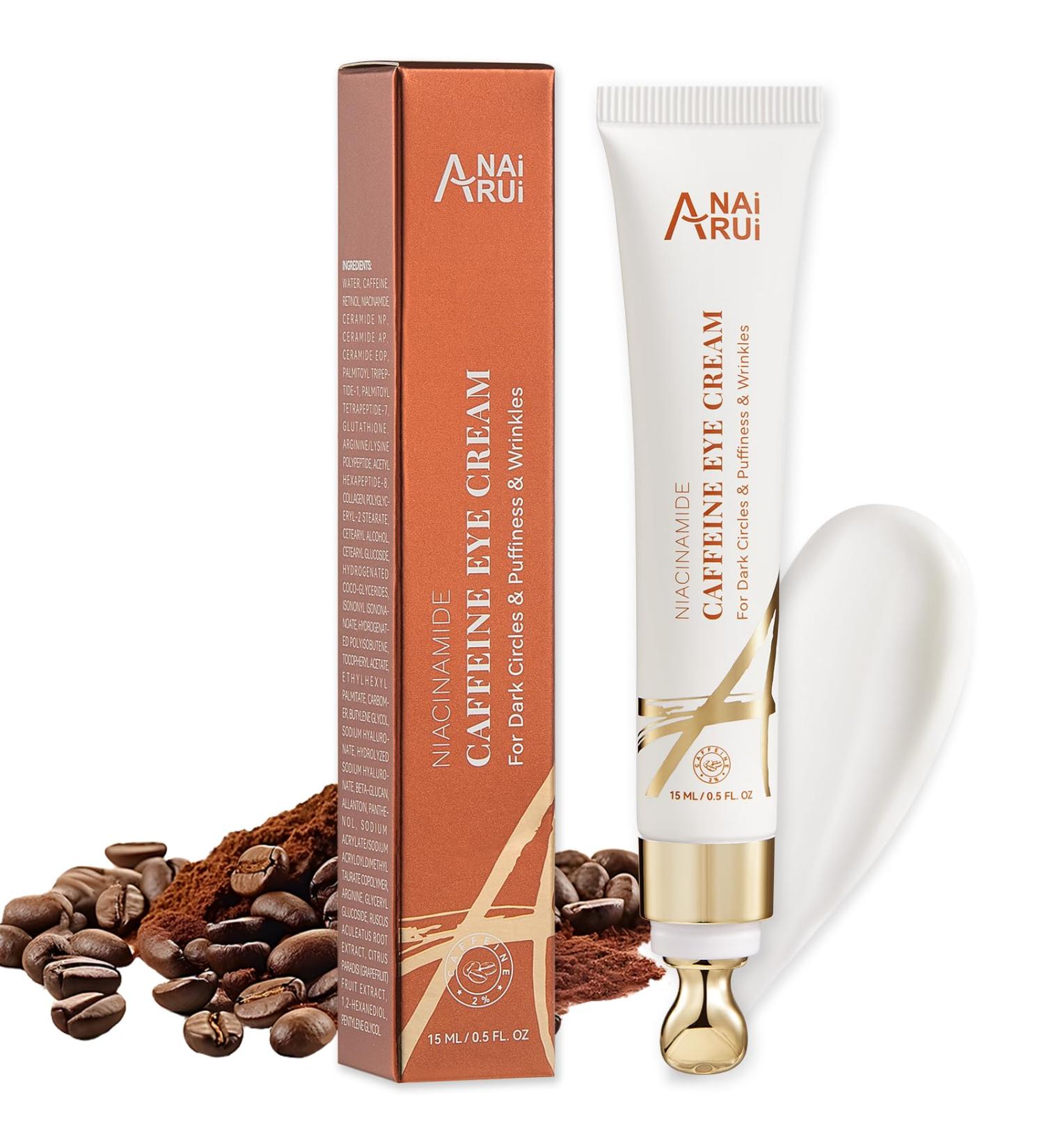 ANAI RUI Caffeine Eye Cream Niacinamide Eyes Cream for Dark Circles and Puffiness