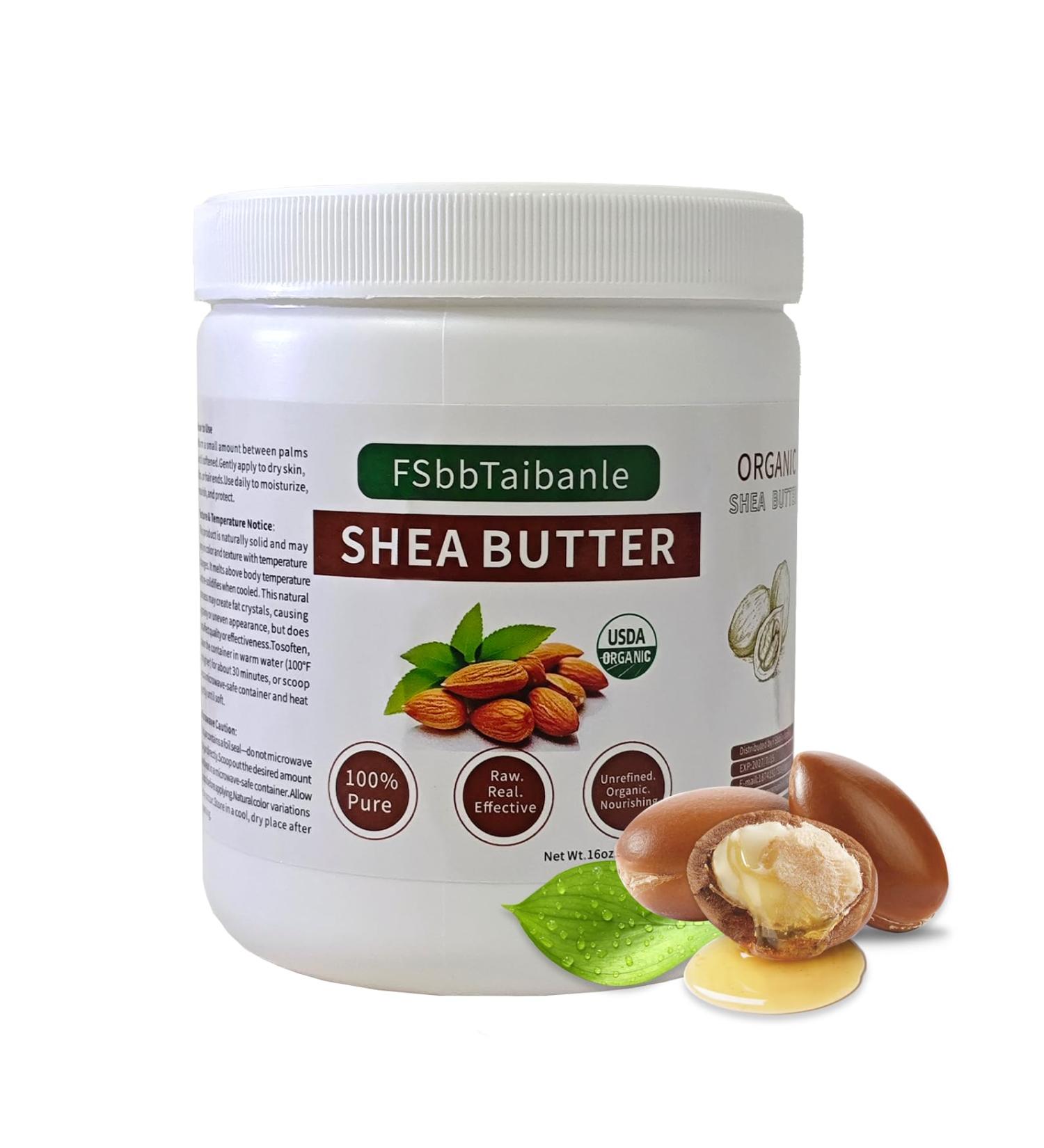 FSbbTaibanle Raw Shea Butter 16 oz Pure & Organic Moisturizer for Skin, Hair & DIY Raw, Unrefined, Non-GMO, Ivory Color, Grade A Quality - Buy Online on GoSupps.com