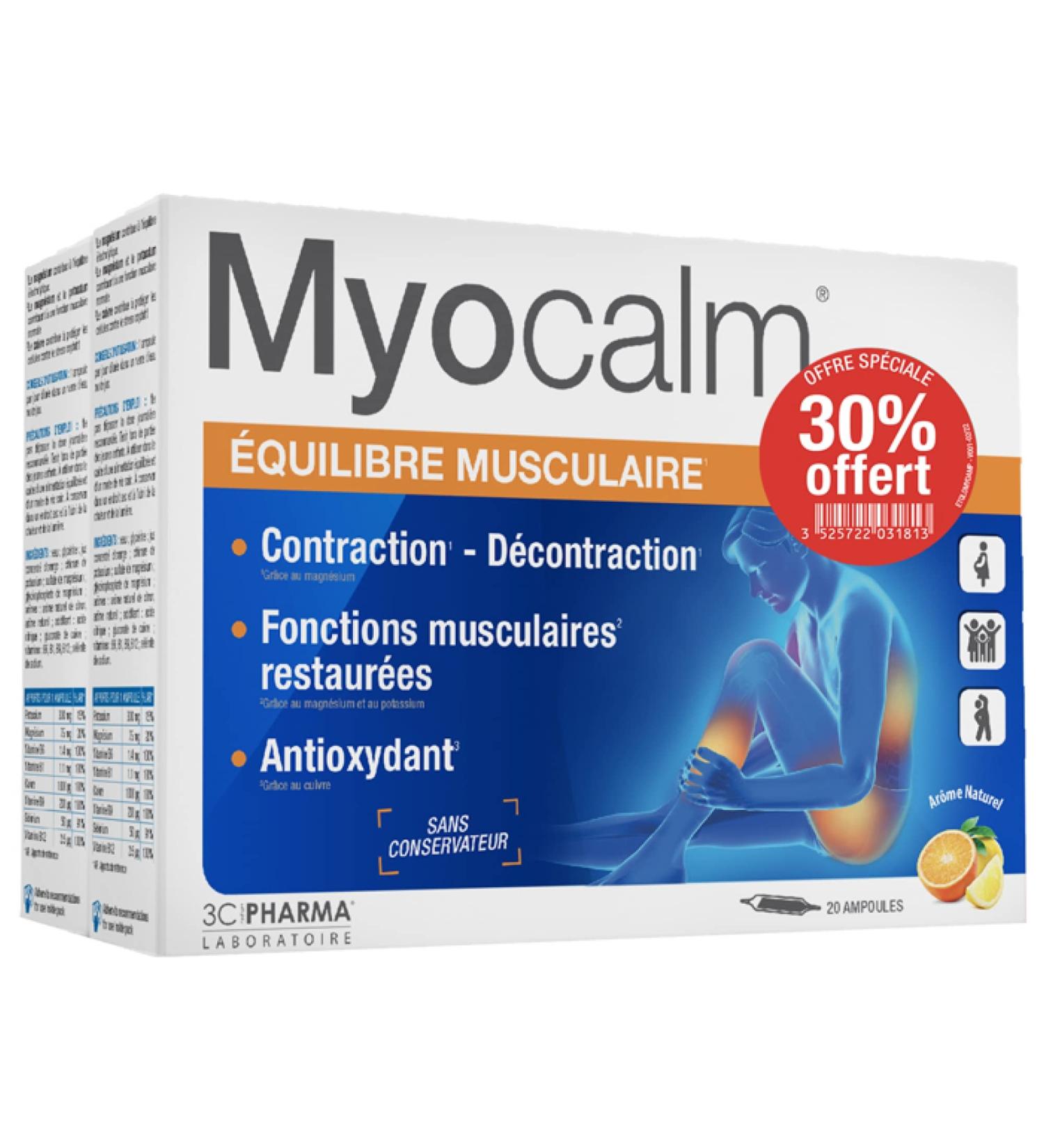 3C Pharma Myocalm Muscle Balance Pack of 2 x 20 Bulbs