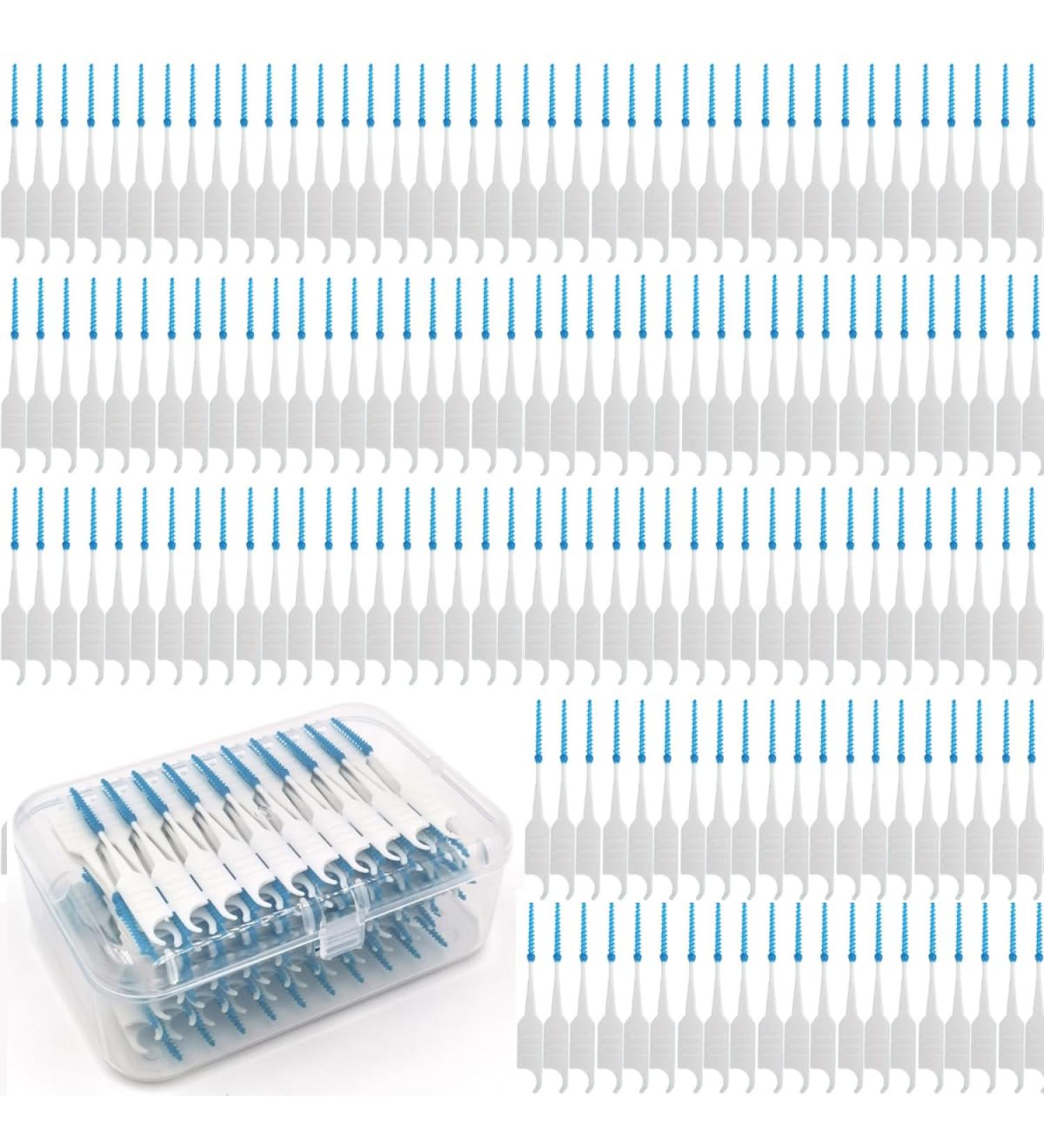 Fajoek Interdental Brushes - 200pcs Blue 0.7mm Cleaning Brushes for Narrow Spaces | Double-Use Dental Care - Buy Online on GoSupps.com