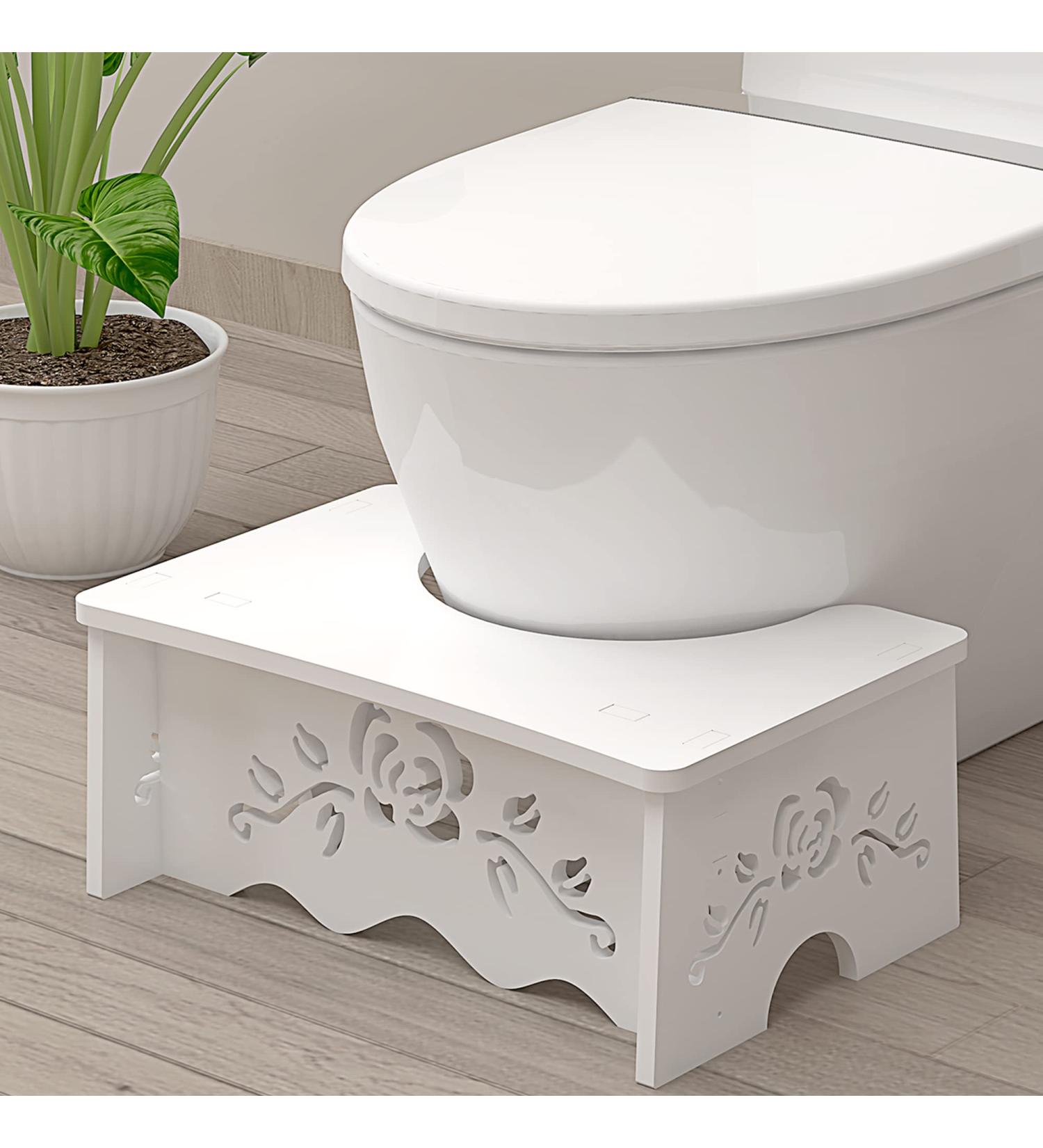 Fanwer Squatting Toilet Stool - 7 Inch Wood-Plastic Poop Stool for Adults & Elderly - Buy Online on GoSupps.com