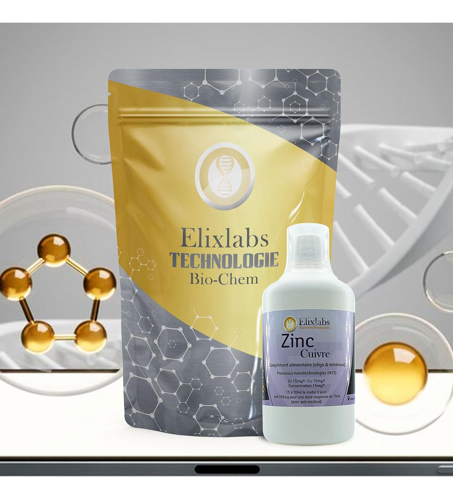 Elixlabs® Colloidal Copper Zinc 500 ml – High Quality Made in France and 100% Natural