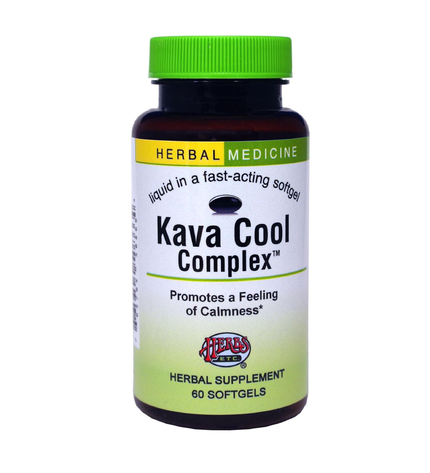 Herbs Etc. Kava Calm Complex - Herbal Supplement to Support Natural Relaxation - Supports Restful Sleep - Nerve Soothing Supplement - 60 Softgels (60 Servings) - Buy Online on GoSupps.com