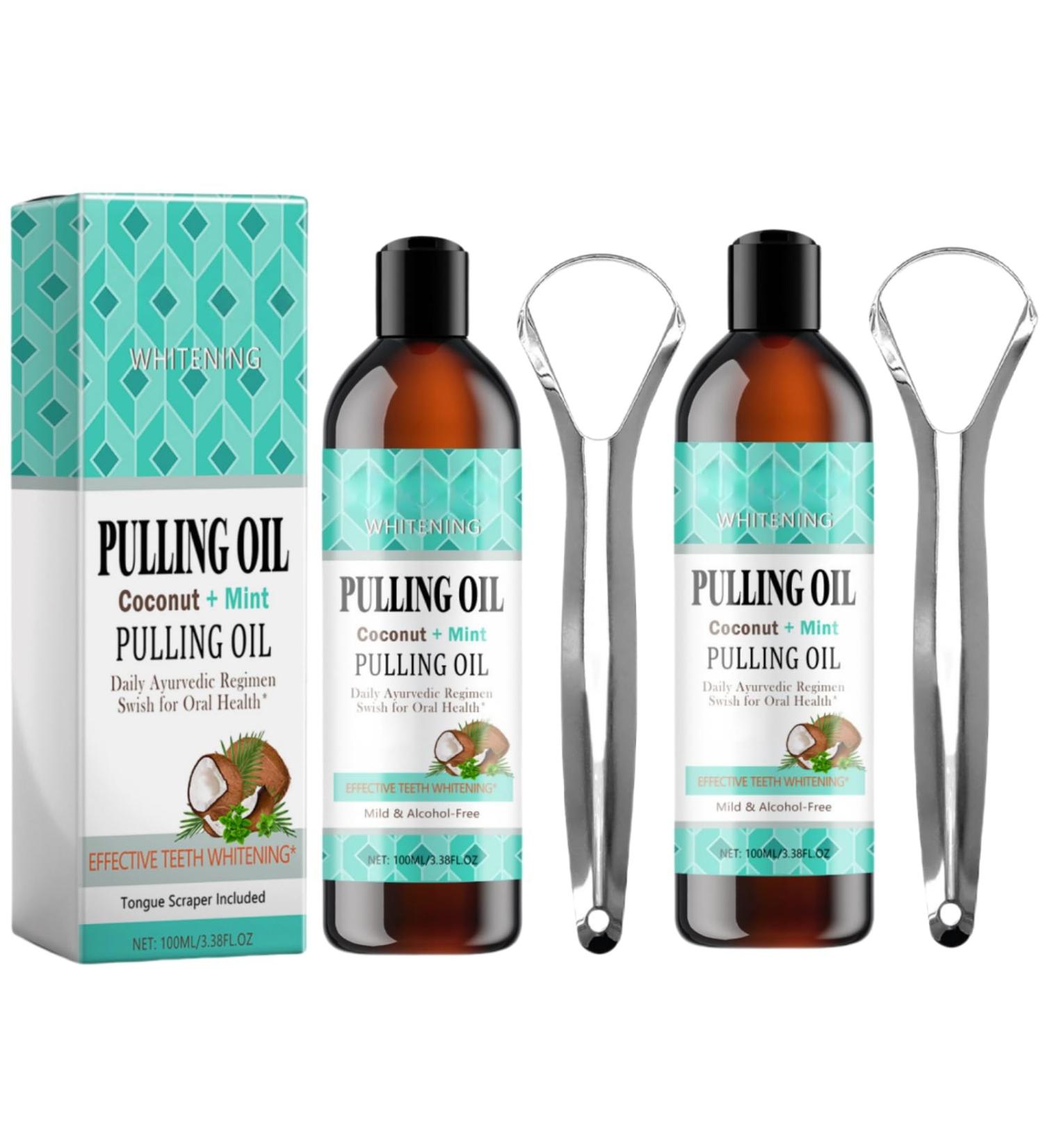 D'Huile de Noix de Coco 2pcs Huile de Noix de Coco Bain de Bouche L'Huile de Noix de Coco Huile de Menthe Poivr E Bain de Bouche L'Huile Blanchissante Rince-Bouche L'Huile de Menthe - Buy Online on GoSupps.com
