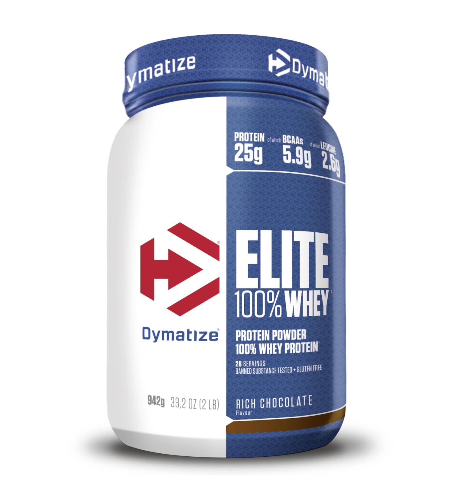 Dymatize Elite 100% Whey Rich Chocolate 945 g High Protein Powder and Low in Sugars + BCAA - Buy Online on GoSupps.com