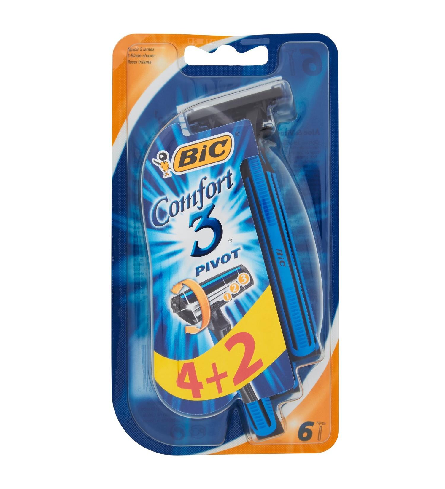 Buy BIC Comfort 3 Pivot Razor - 6 Disposable Blades for a Smooth Shave | International Shipping Available - Buy Online on GoSupps.com