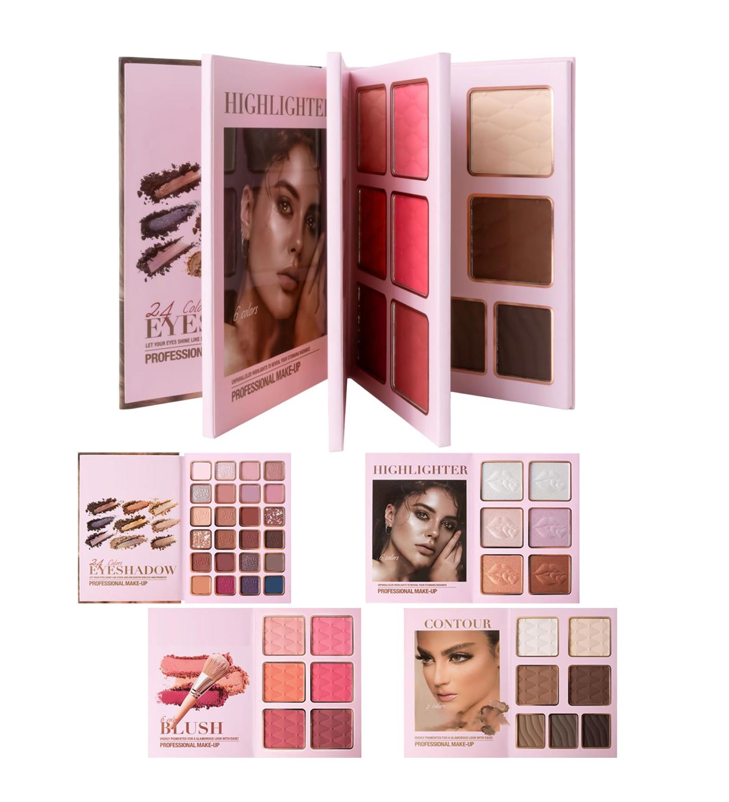 Eyeshadow palette - 43 colors - Four-layer flipbook-style highlighter - Blush palette - For everyday wear holidays birthdays and travel - Buy Online on GoSupps.com