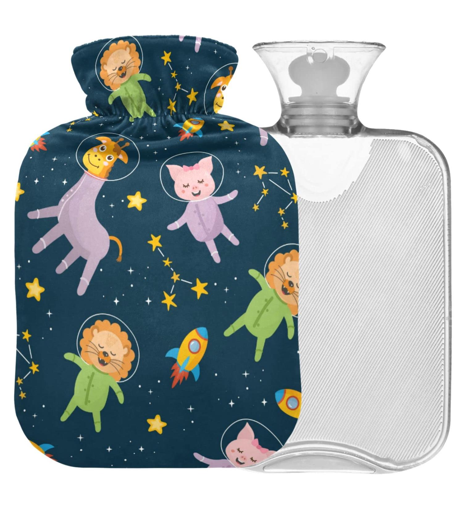 Shop Naanle Galaxy Lion Giraffe 1L Transparent Hot Water Bottle - Ideal for Heat & Cold Therapy | Bed & Hand/Foot Pain Relief - Buy Online on GoSupps.com
