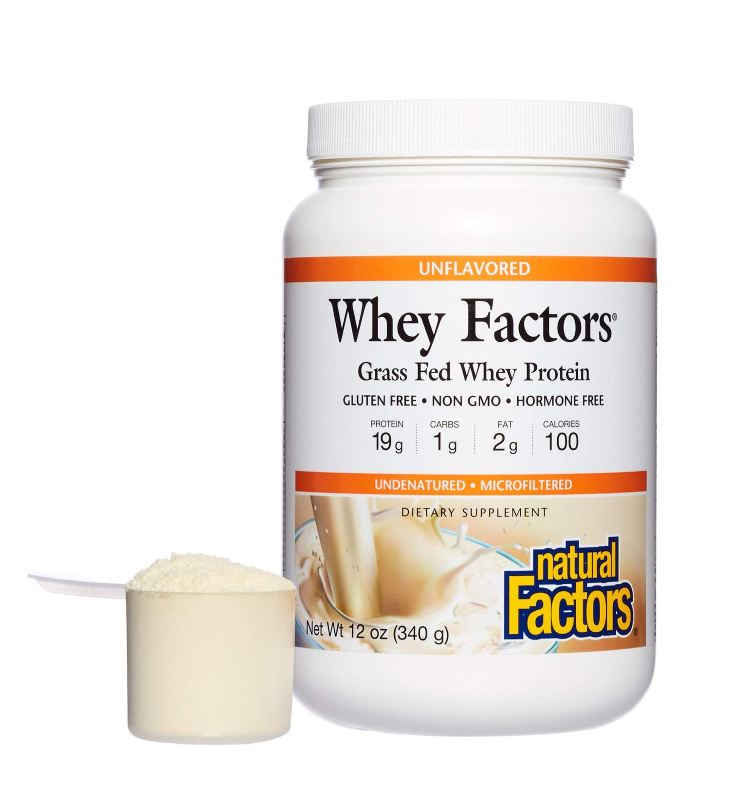 Buy Grass Fed Whey Protein Concentrate - Whey Factors by Natural Factors | Unflavored 12 Oz for Muscle Development & Immune Health - International Shipping - Buy Online on GoSupps.com