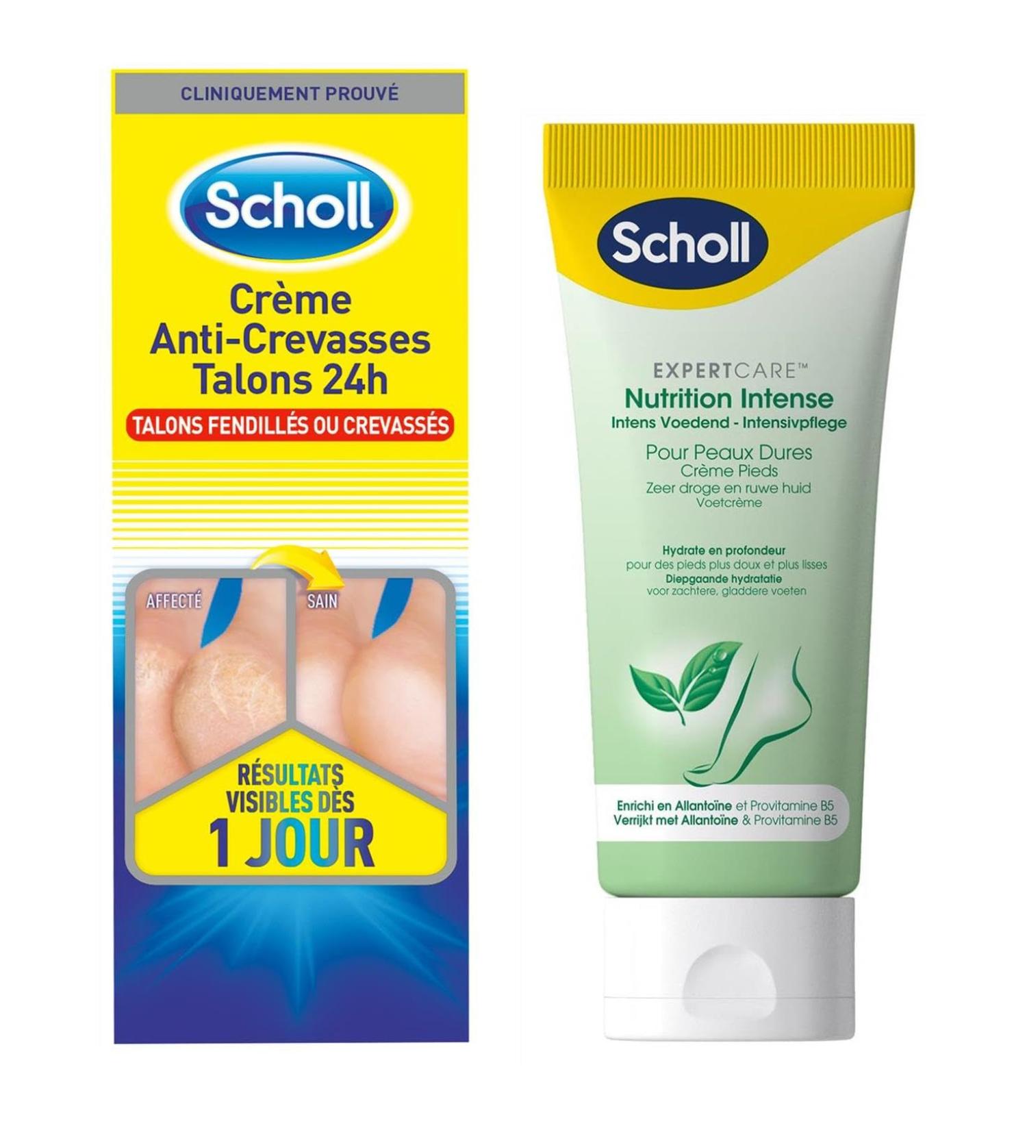 Scholl Cr me Anti-Crevasses & Cr me Pieds (Cr me Crevasse + Cr me Nutrition Intense) - Buy Online on GoSupps.com