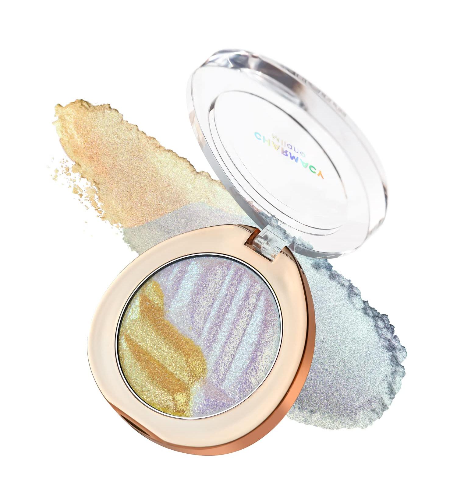 CHARMACY Multichrome Glitter Highlighter Palette - Cruelty-Free Face Illuminator for Brightening and Contouring, Long Lasting Hybrid Chameleon Highlighter - 4.20g (Pack of 1) - Buy Online on GoSupps.com