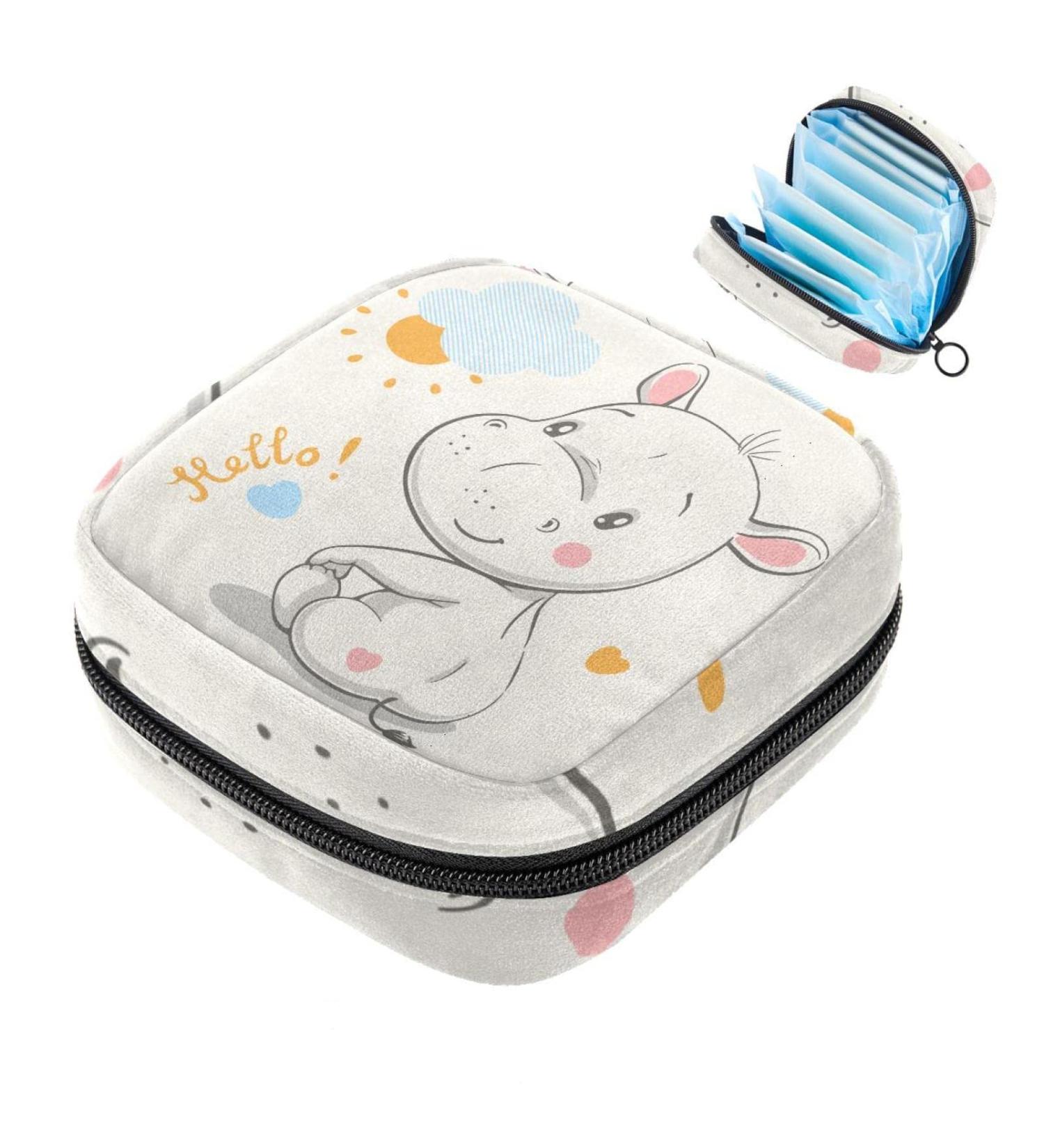 Women's Cute Animal Tampon Storage Bag | Multi-Zip Binding Storage for Menstrual Products - Buy Online on GoSupps.com