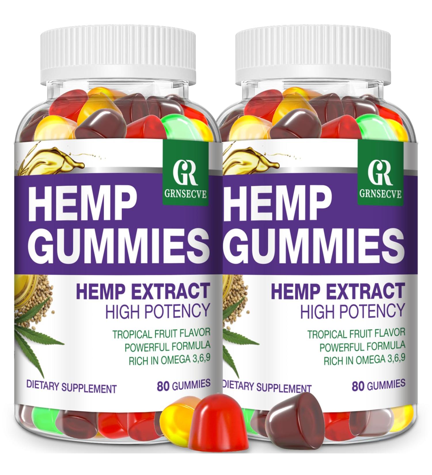 Hemp Gummies for Sleep Pain Anxiety - High Potency Pure Extra Strength Hemp Oil Infused Gummy Bears - 100% Natural Sleep Gummies Edibles for Adult (2 Packs) - Buy Online on GoSupps.com