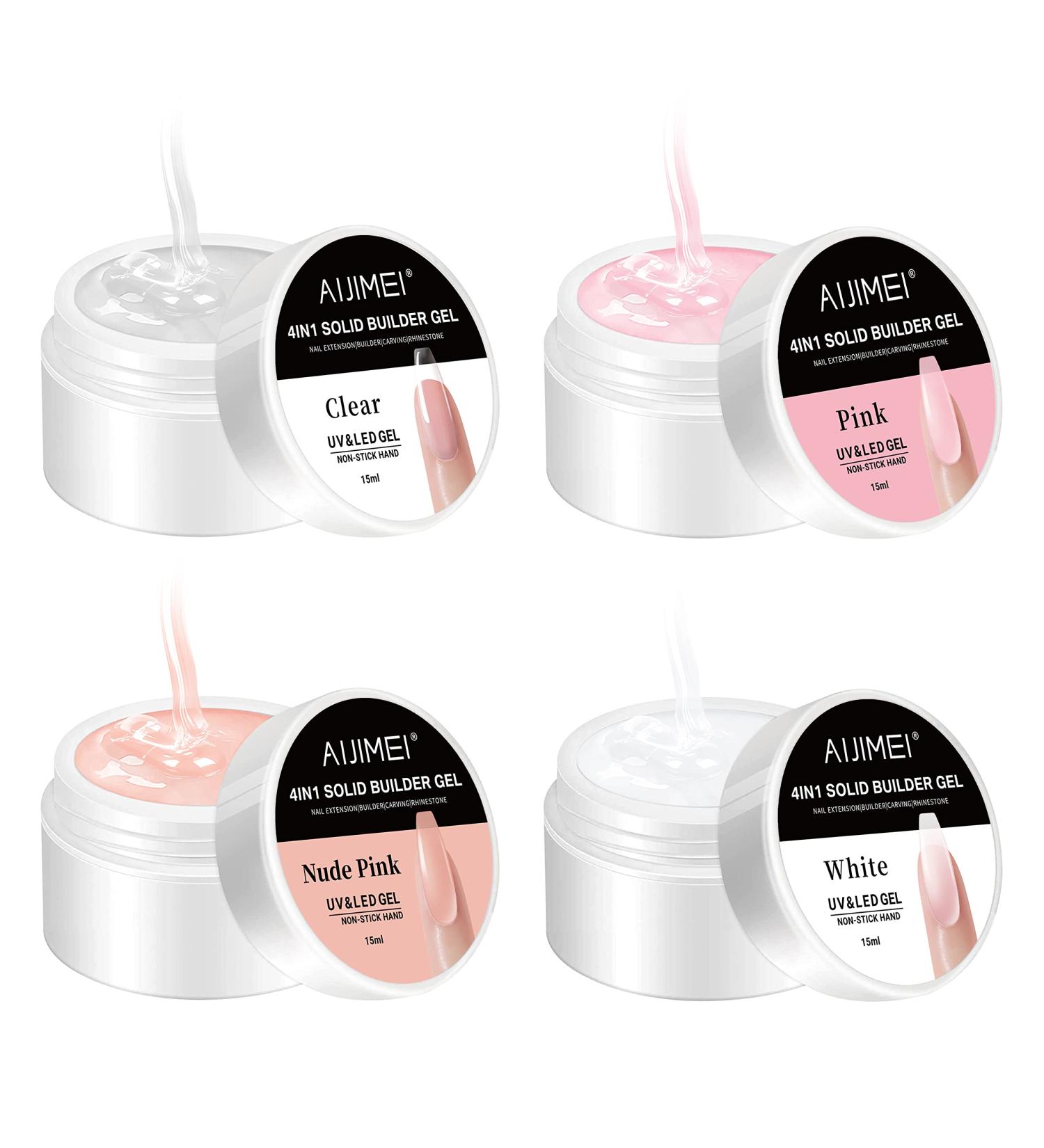 4in1 Nail Extension Builder Gel Poly Nail Gel Nails Clear Builder Gel for Nails Non-stick Hand Building Nail Gel (4Colors) - Buy Online on GoSupps.com