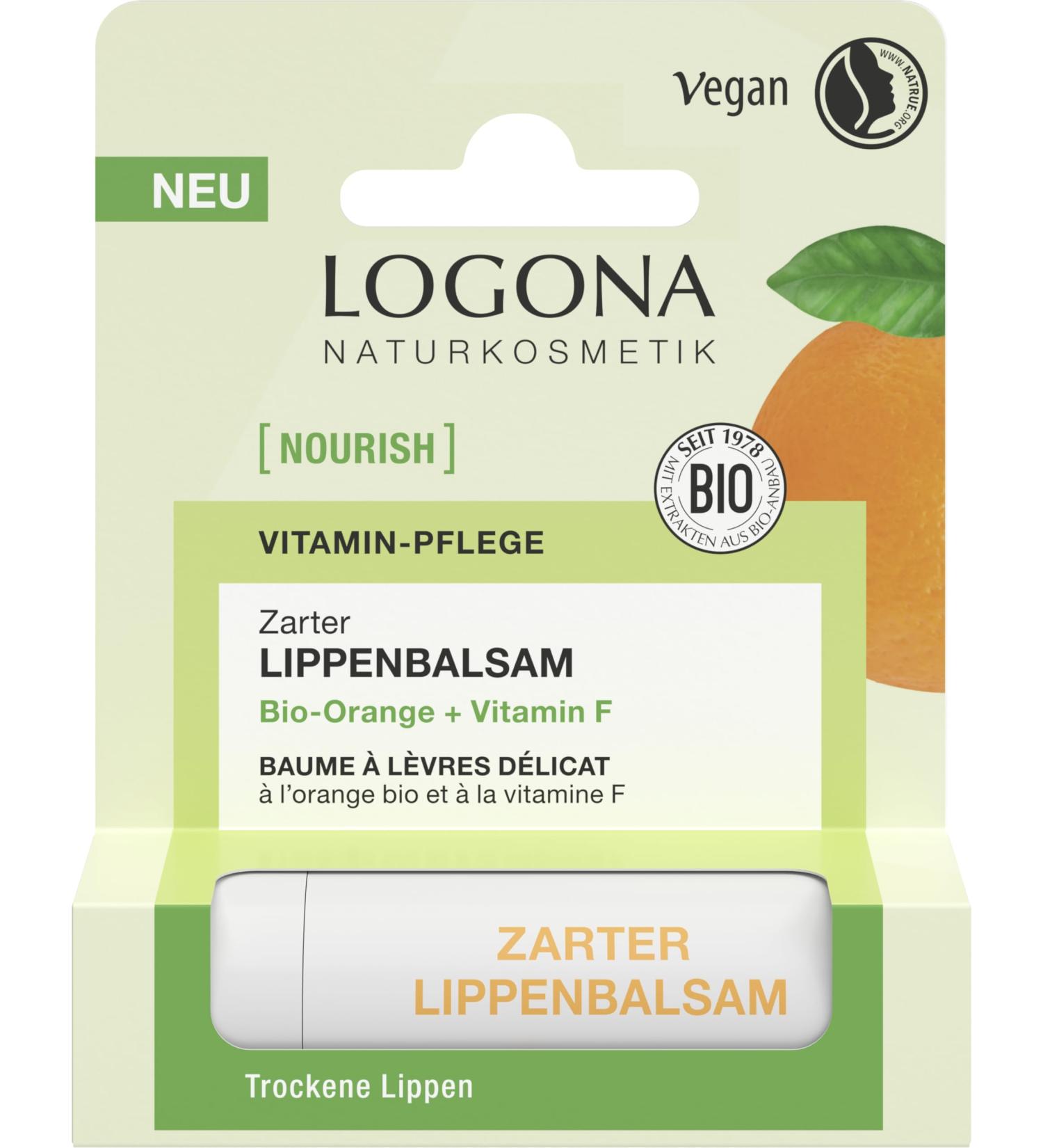  LOGONA Naturkosmetik Nourish Delicate Organic Orange Lip Balm - Buy Online on GoSupps.com