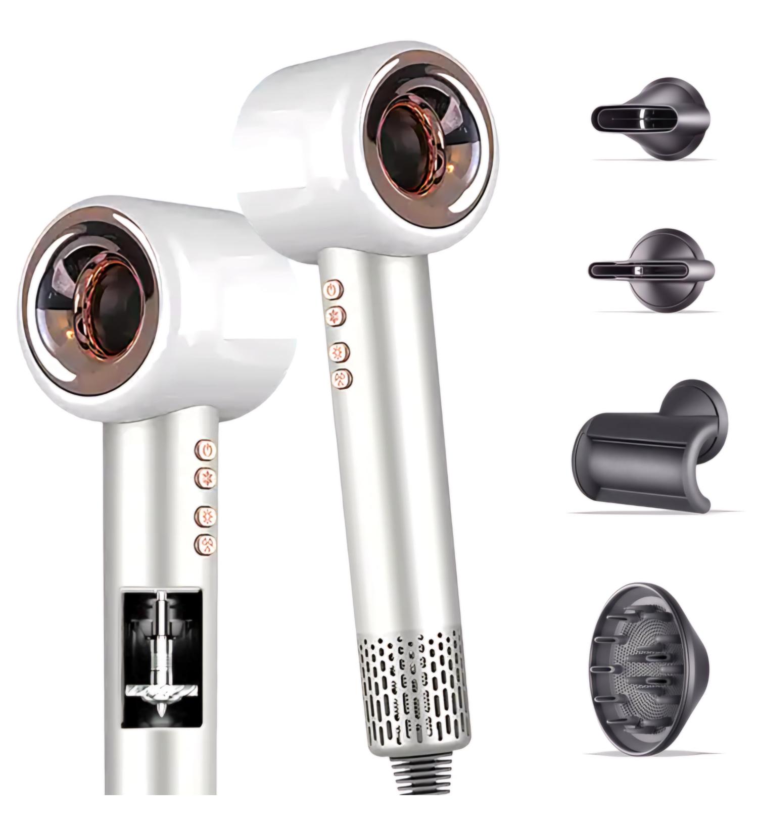 Buy Negative Ionic Blow Dryer with Diffuser - 1600W Fast Drying Low Noise 4 Nozzle Attachments | International Shipping Available - Buy Online on GoSupps.com