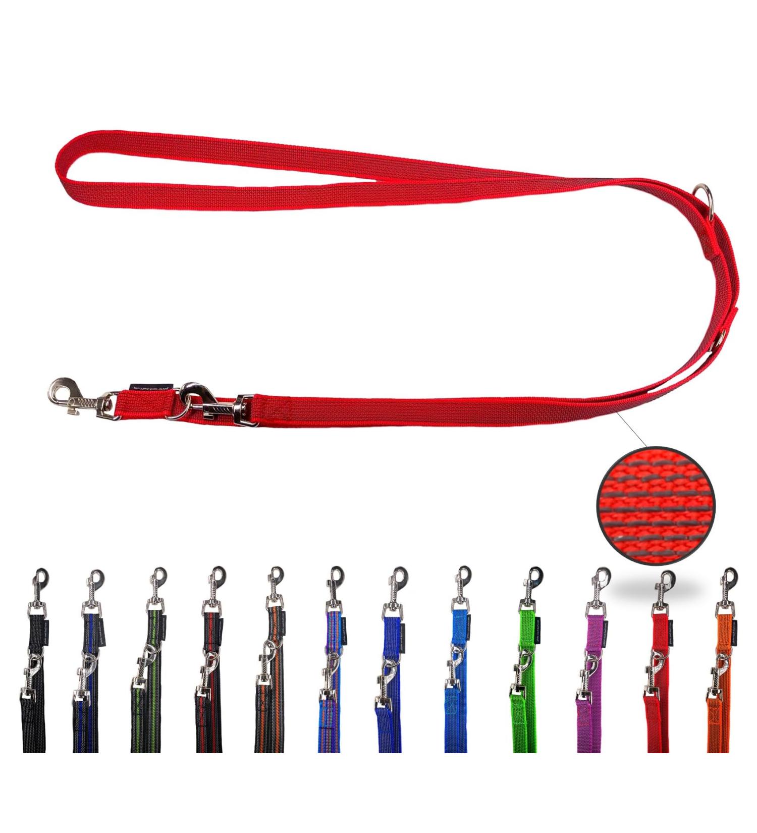 Adjustable Rubberized Dog Leash for Medium & Large Dogs - 2m Red Double Leash | Durable & Comfortable - Buy Online on GoSupps.com