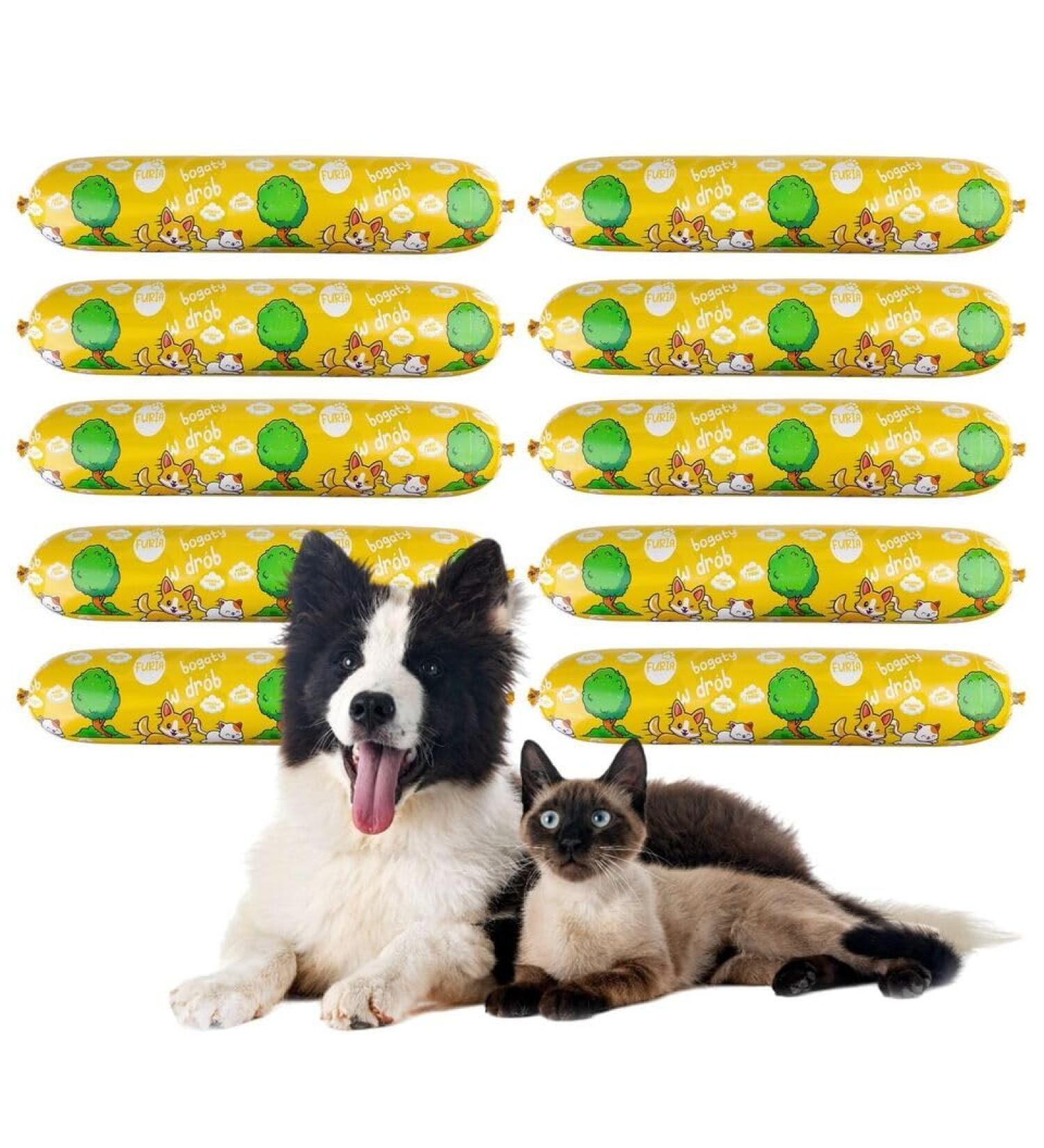 Dog Food | Dog Sausage | Cat Food | Cat Sausage | High Meat Sausage (12x 1kg Chicken) - Buy Online on GoSupps.com