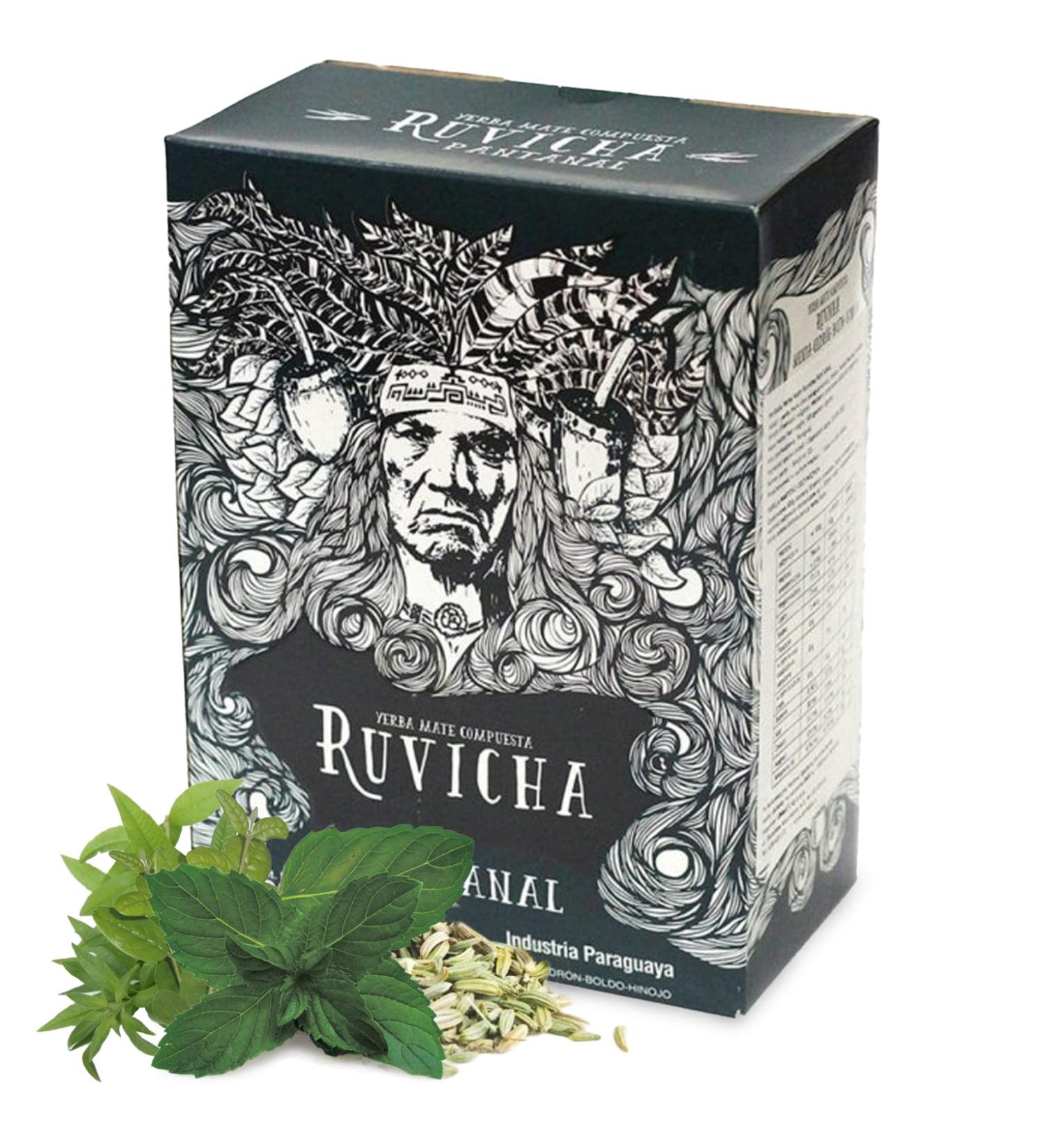 Unimate SA Yerba Mate Tea Ruvicha Pantanal 05 kg + Gift Sample 40g Rich in antioxidants and vitamins accelerates metabolism sugarfree Paraguay