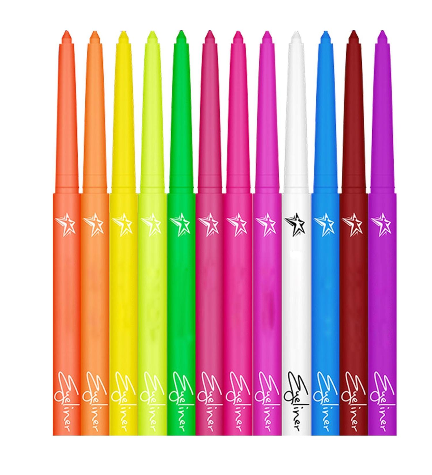 Eye-liner liquide color eye-liner color | Doublure liquide fluorescente UV s chage rapide 12 couleurs imperm able | Fournitures de f te Neon Glow doublures graphiques hautement pigment es pour - Buy Online on GoSupps.com