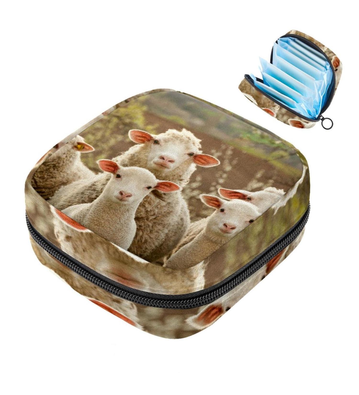 Muoooum Colorful Cartoon Portable Sanitary Napkin Storage Bag - Ideal for Women & Teen Girls | Menstrual Cup Pocket | 1 Count - Buy Online on GoSupps.com