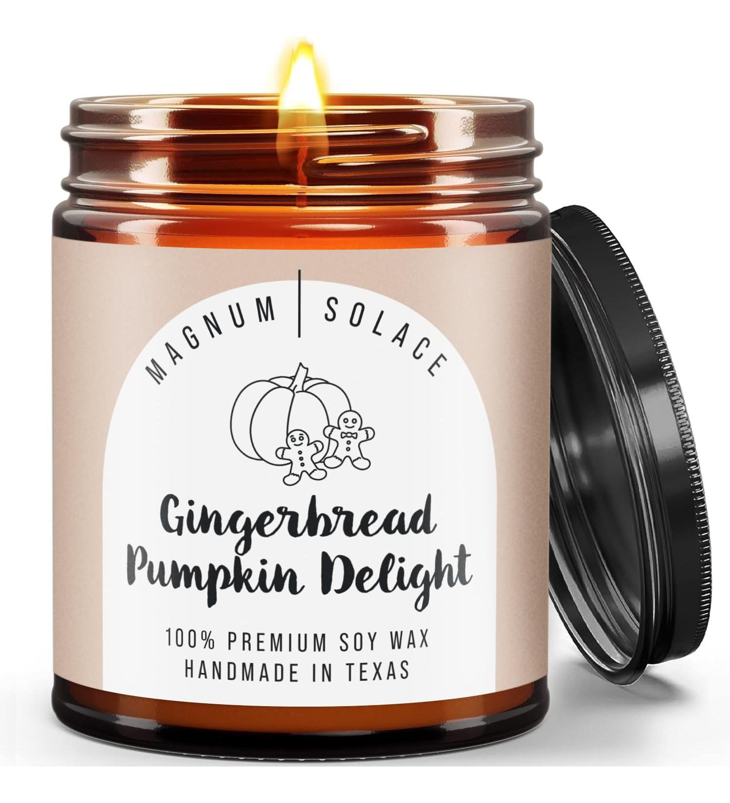 Christmas Candles Scented - Holiday Candles - Winter Fall - Premium Soy Wax Candle - Gingerbread Pumpkin Delight