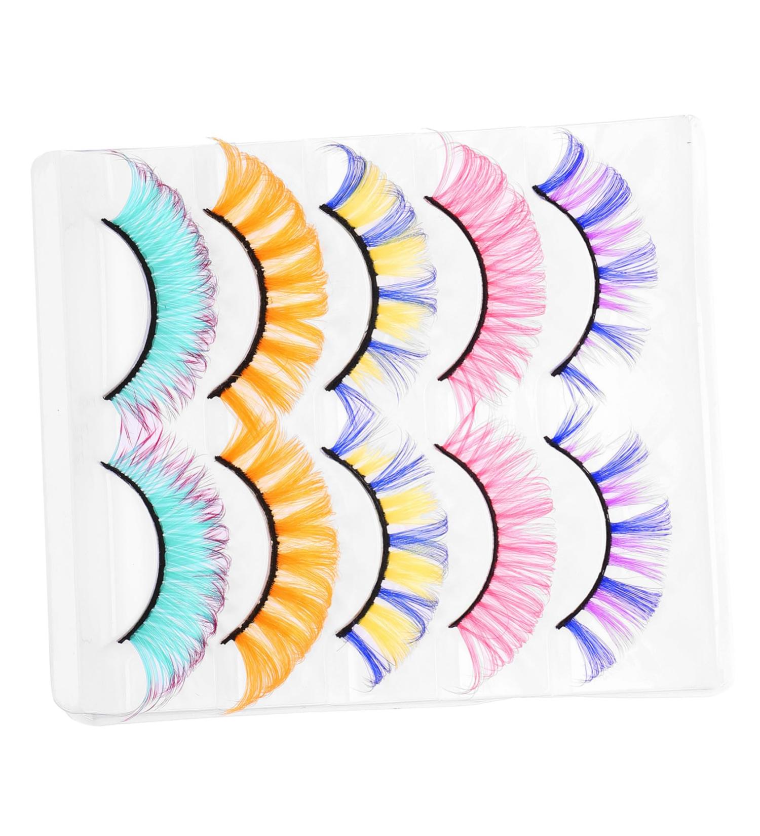 Didiseaon 5 Pairs Colored False Eyelashes Women Eyelashes Fake Lashes Natural False Lashes Wispy Colored Eyelashes Makeup Accessories Makeup Tools for Women Fake Eyelashes Curly Eyelashes - Buy Online on GoSupps.com