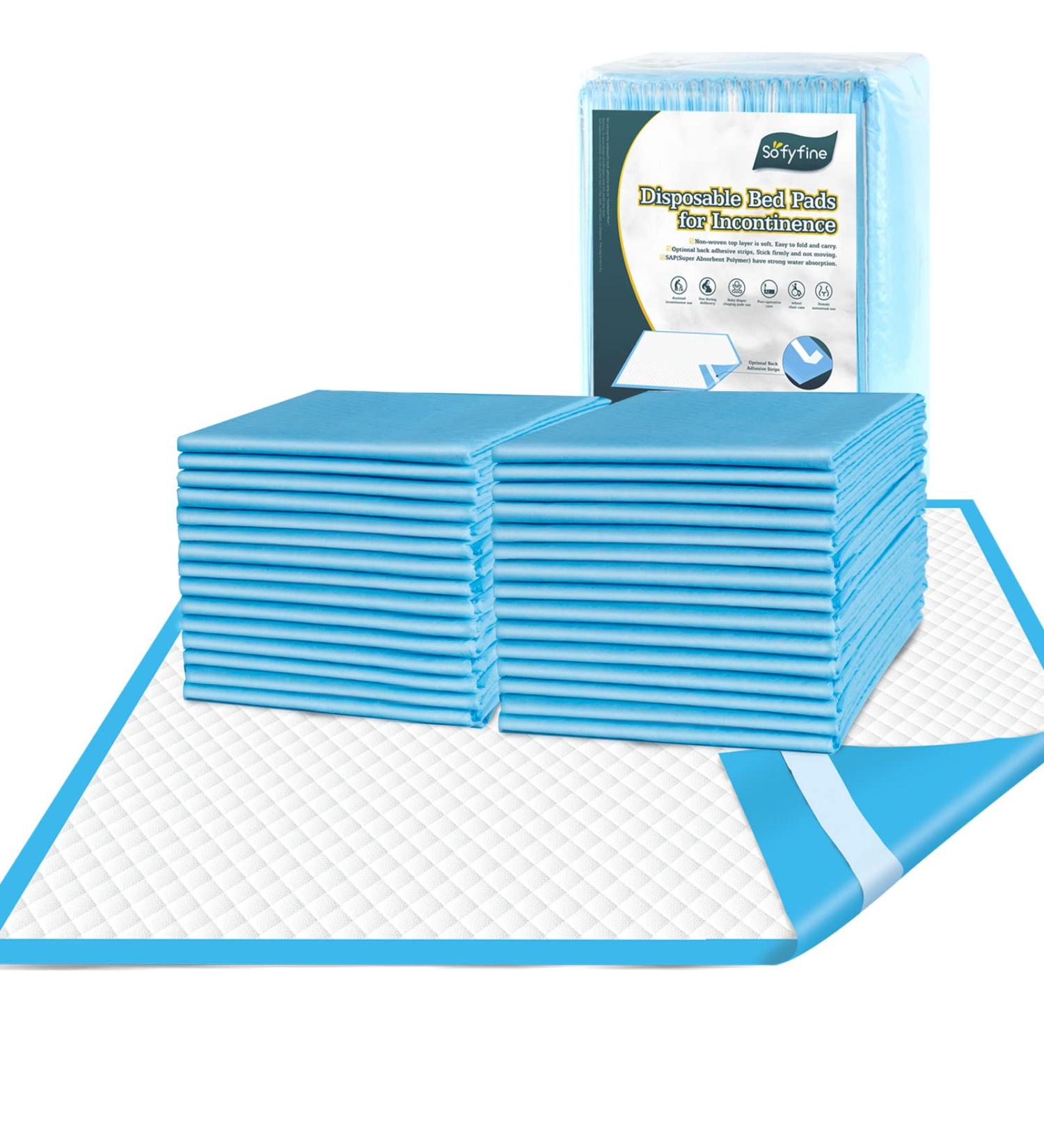 SOFYFINE Disposable Underpads 30 X 36 Inches Chux  X-Large Disposable Bed Pads for Incontinence Adults  Puppy Training Pads  Baby Pads  Women Pads  Blue(Pack of 25) 30x36inches(25 Count) - Buy Online on GoSupps.com