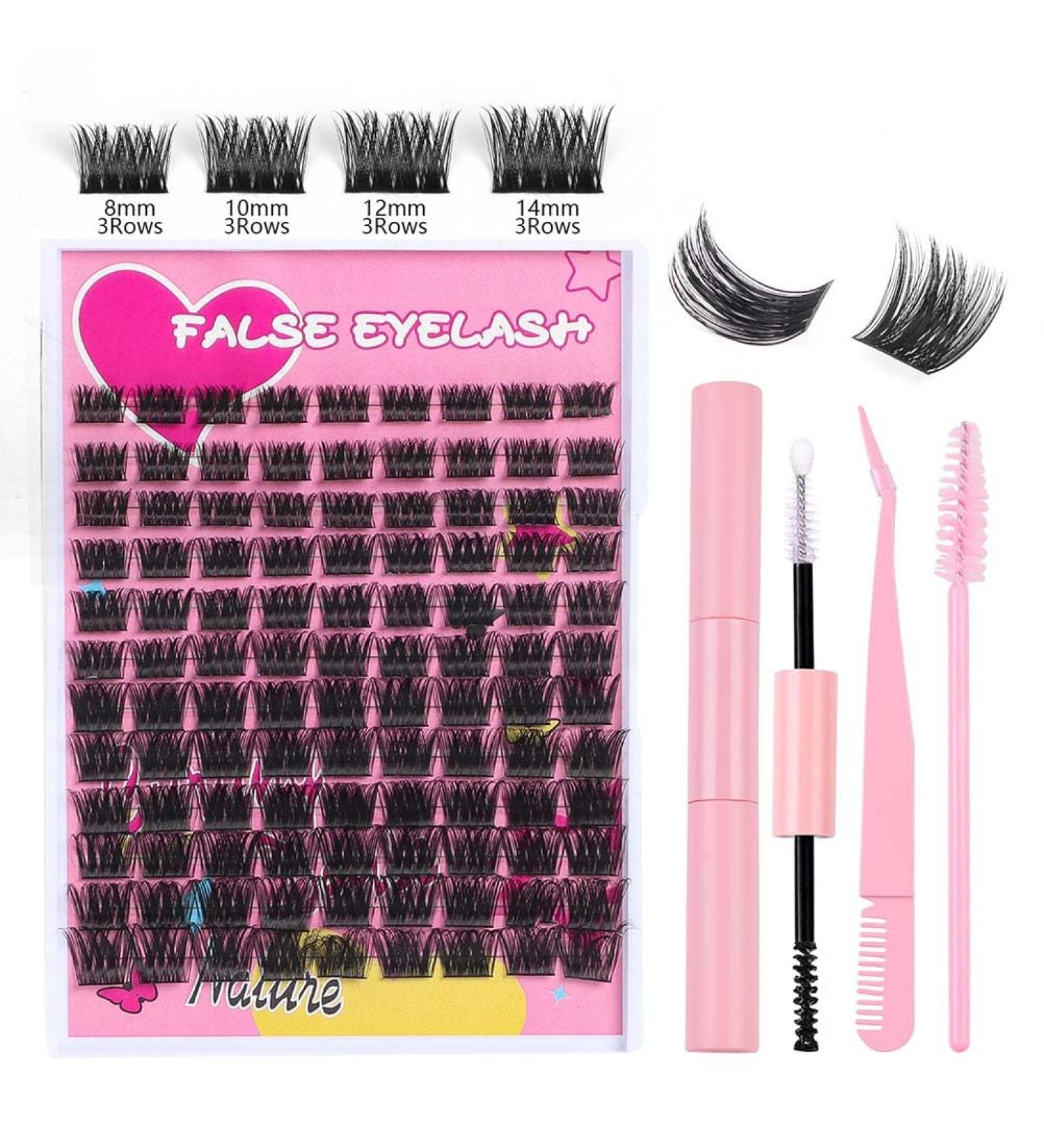 108 Clusters DIY Eyelash Extension Kit - Fluffy C D Curl Waterproof & Long-Lasting False Eyelashes - Korean PBT Material - Buy Online on GoSupps.com