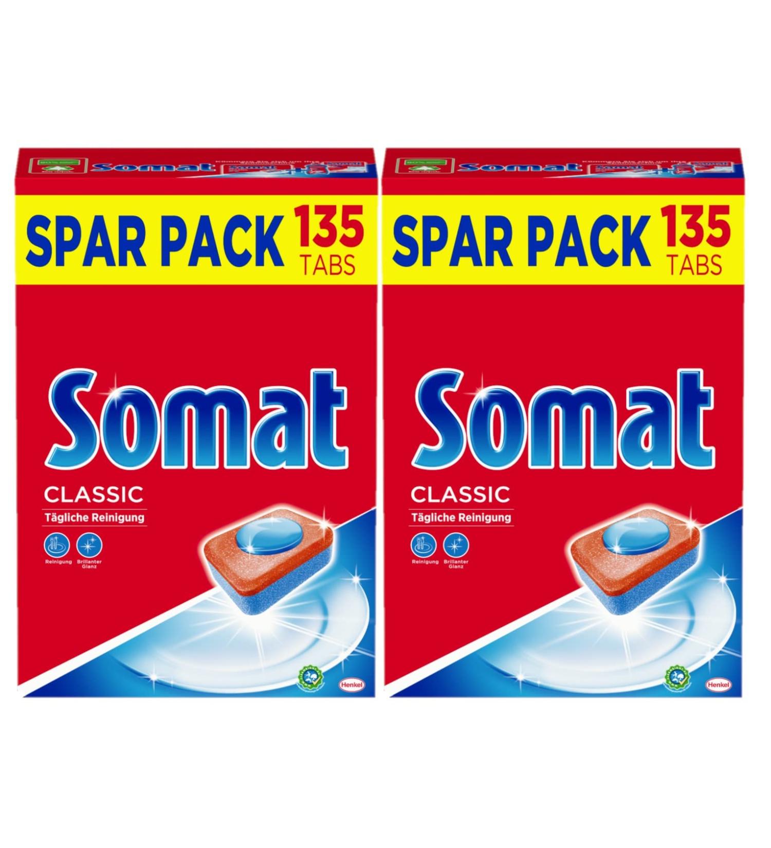 Somat Classic Dishwasher Tabs - 270 Count | Extra Power & Glass Protection | Daily Dish Cleaning | International Shipping - Buy Online on GoSupps.com