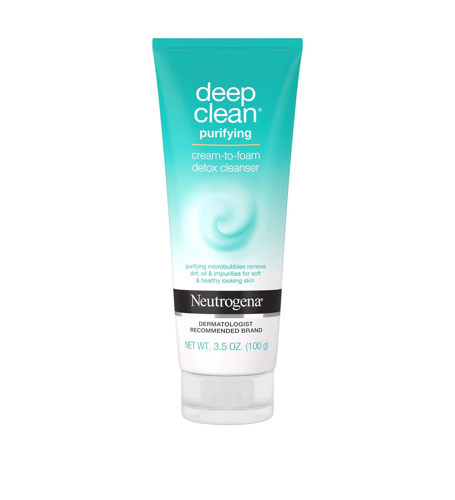Neutrogena Deep Clean Purifying Cream-to-Foam Detox Facial Cleanser 3.5 oz - Buy Online on GoSupps.com