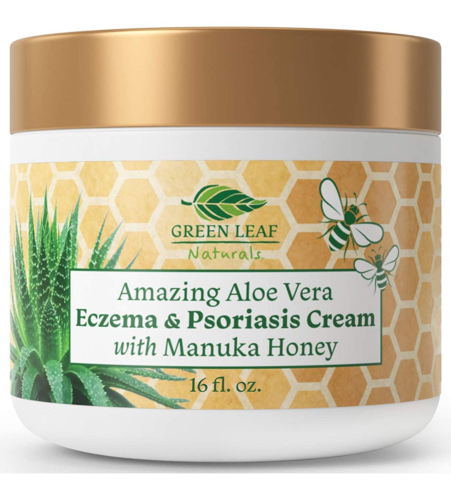 16oz Manuka Honey Eczema Cream for Psoriasis Relief - Soothing Moisturizer for Dry, Itchy Skin - Healing Ointment for Kids & Adults - Buy Online on GoSupps.com