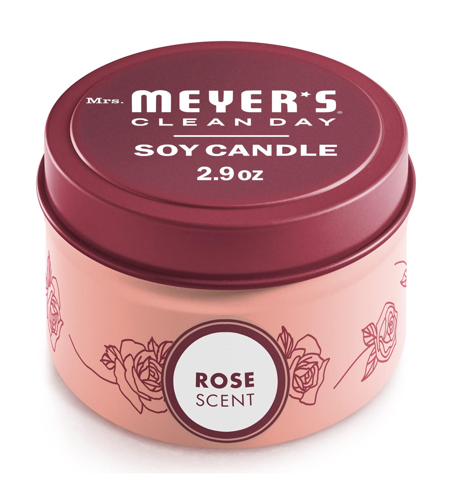 MRS. MEYER'S CLEAN DAY Soy Tin Candle - 12 Hour Burn Time Essential Oils & Soy Wax Rose Scent 2.9 oz - International Shipping Available - Buy Online on GoSupps.com