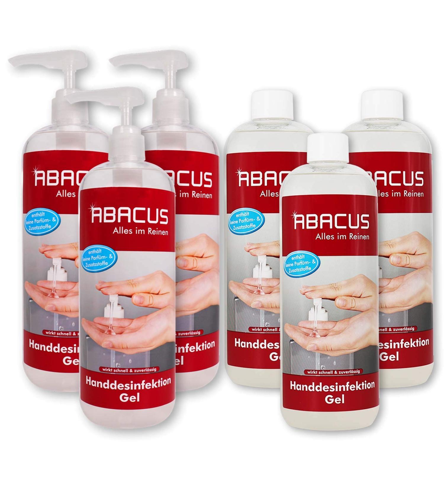 ABACUS Hand Disinfection Gel disinfection gel hand disinfection disinfection disinfection gel gel in donor bottle quick disinfection-handicraft 6x 1000 ml (Sku-7555)