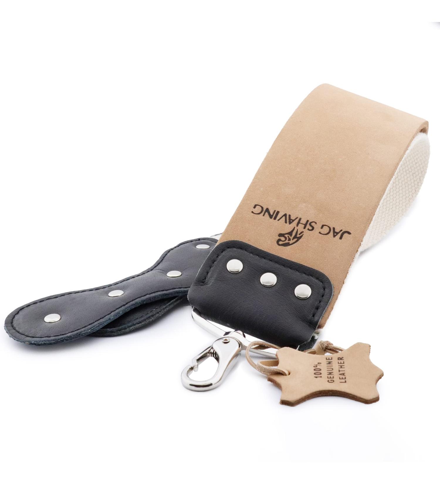 JAG Shaving Leather String Strips - Razor Sharpener for All Blades - Straight Shaver Angler - Brown Knife Strips with Hook - Buy Online on GoSupps.com