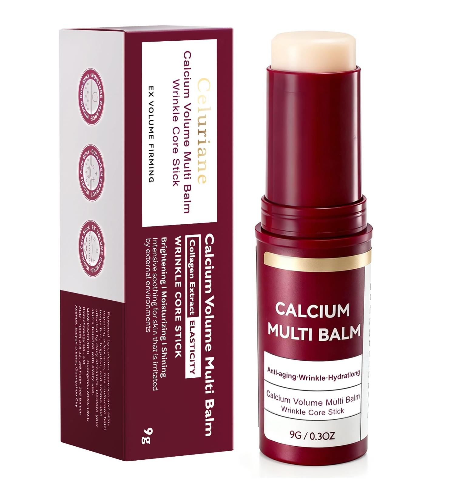Calcium Multi Balm Stick for Face Eyes Lips & Neck Area Calcium Volume Multi Balm Stick for Hydrating Firming and Soothing with Adenosine Hydrolyzed Elastin Vitamin C & E 9 g - Buy Online on GoSupps.com