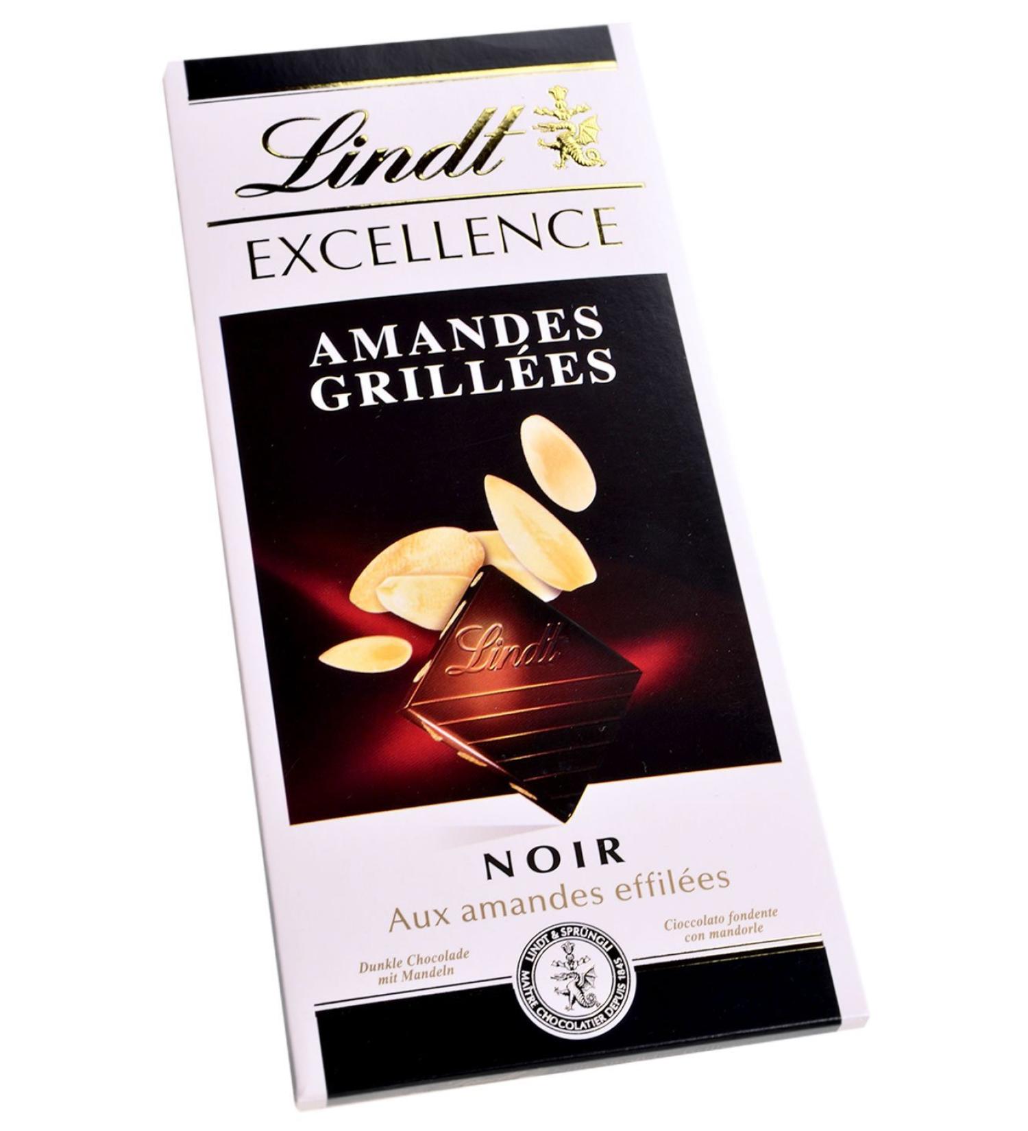 Lindt Excellence Roasted Almond 100g x 10 - Buy Online on GoSupps.com