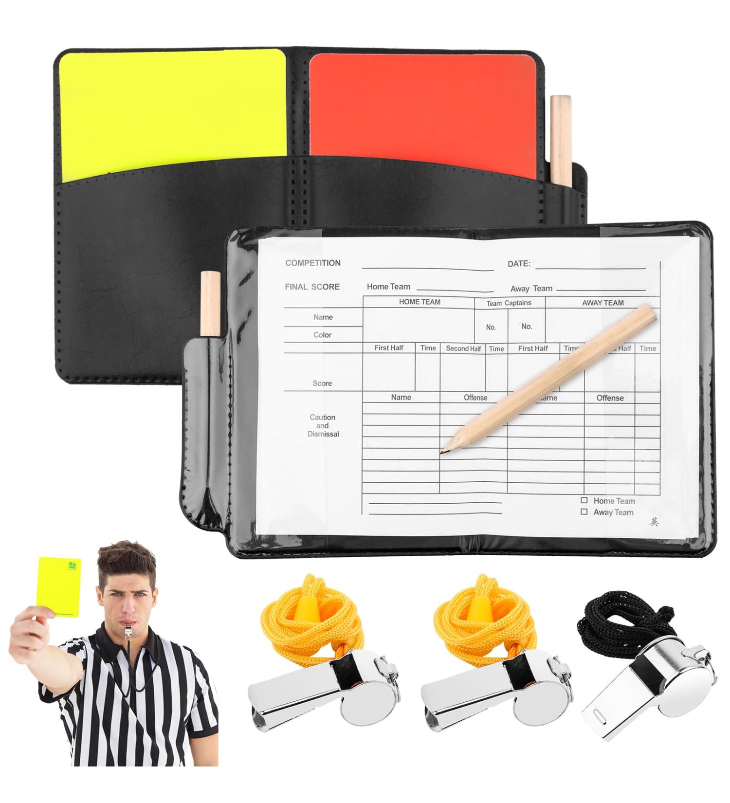VFANDV Referee Set - Complete Football Referee Accessories with Yellow & Red Cards for Sports Coaching - Buy Online on GoSupps.com