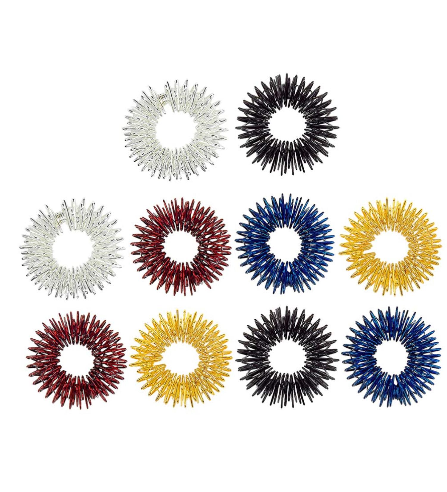 Magiclulu 12-Pack Ring Fidget Toys - Chinese Medicine Acupressure Finger Massagers & Stress Relief Finger Rings - Buy Online on GoSupps.com