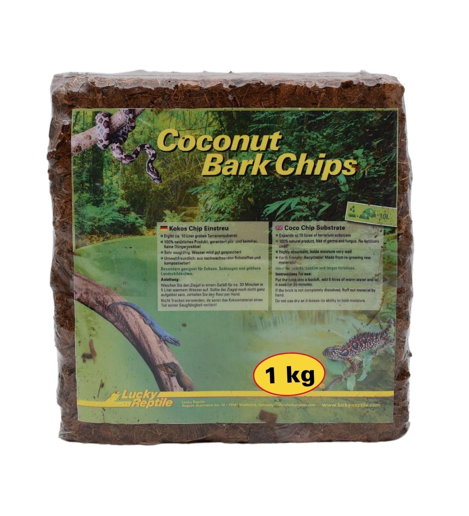 Lucky Reptile Coconut Bark Chips 1 kg | Natural Bedding for Terrarium Pets & Reptiles - Eco-Friendly Coconut Chip Substrate - Buy Online on GoSupps.com