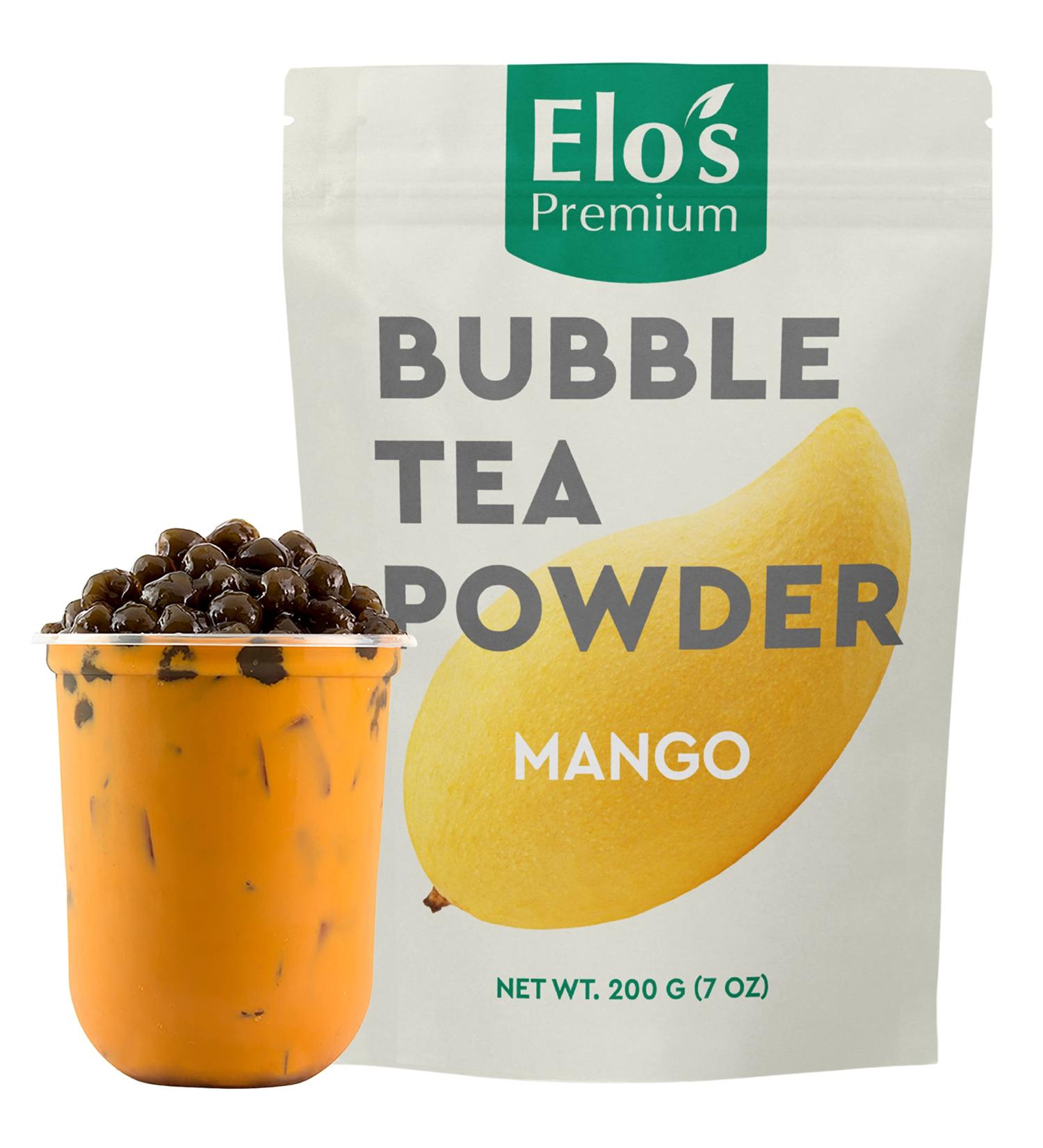 Bubble Tea Powder Kit (200g / 7oz) Mango Flavour| Instant Boba Mix Ready in 2 Minutes| Authentic Taiwanese Taste Packed in Canada Non-GMO| Make Smoothies Ice Coffee and More| by Elo s Premium - Buy Online on GoSupps.com