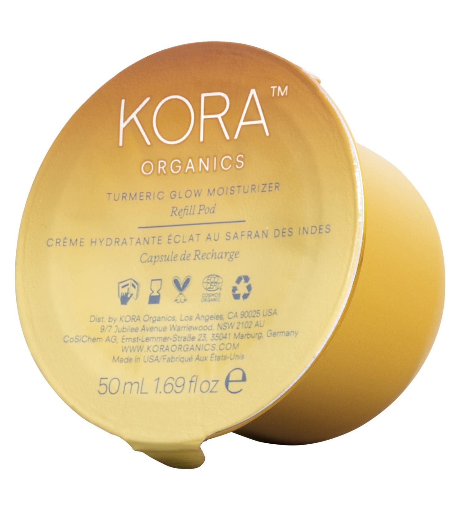 KORA Organics Turmeric Glow Facial Moisturizer Refill Pod Hydrating Cream with Rosehip Oil for Face Softens Firms & Illuminates - Certified Organic & Cruelty-Free 1.69 Fl Oz Refill Pod 1.69 Fl Oz (Pack of 1) - Buy Online on GoSupps.com