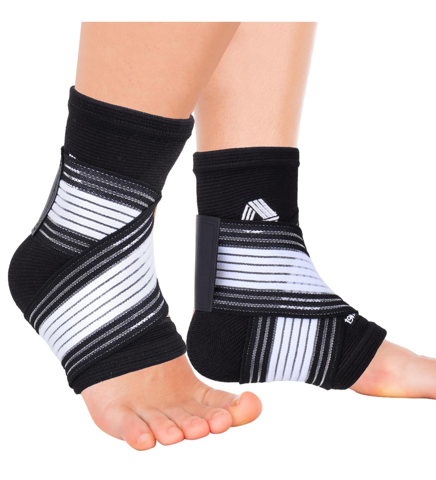 Plantarelief Ankle Bandage for Men & Women - Compression Support for Plantar Fasciitis Achilles Tendon Arthritis & Heel Spurs 1 Pair Black (M) - Buy Online on GoSupps.com