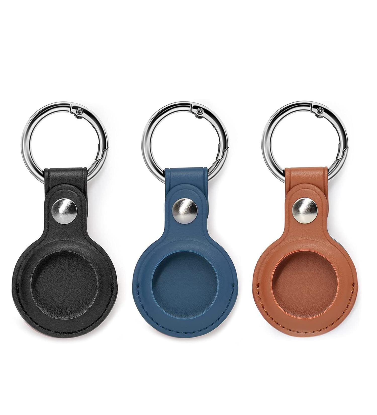 BRRAAVEES AirTag Keychain Holder - Anti-Lost PU Leather Case (3 Pack) - Pet Tracking Compatible - Buy Online on GoSupps.com